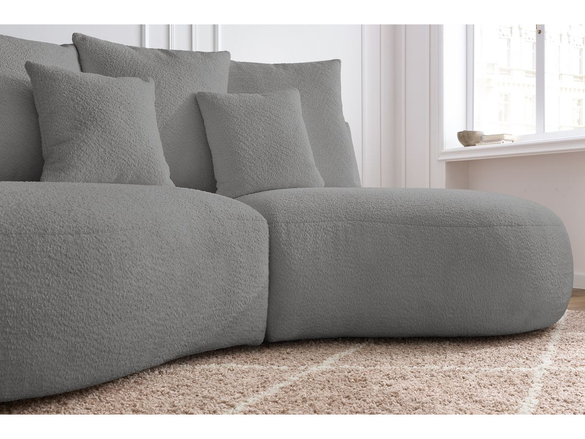 Bobochic Saint-germain Sofa 3-Sitzer Bouclé-Stoff Hellgrau