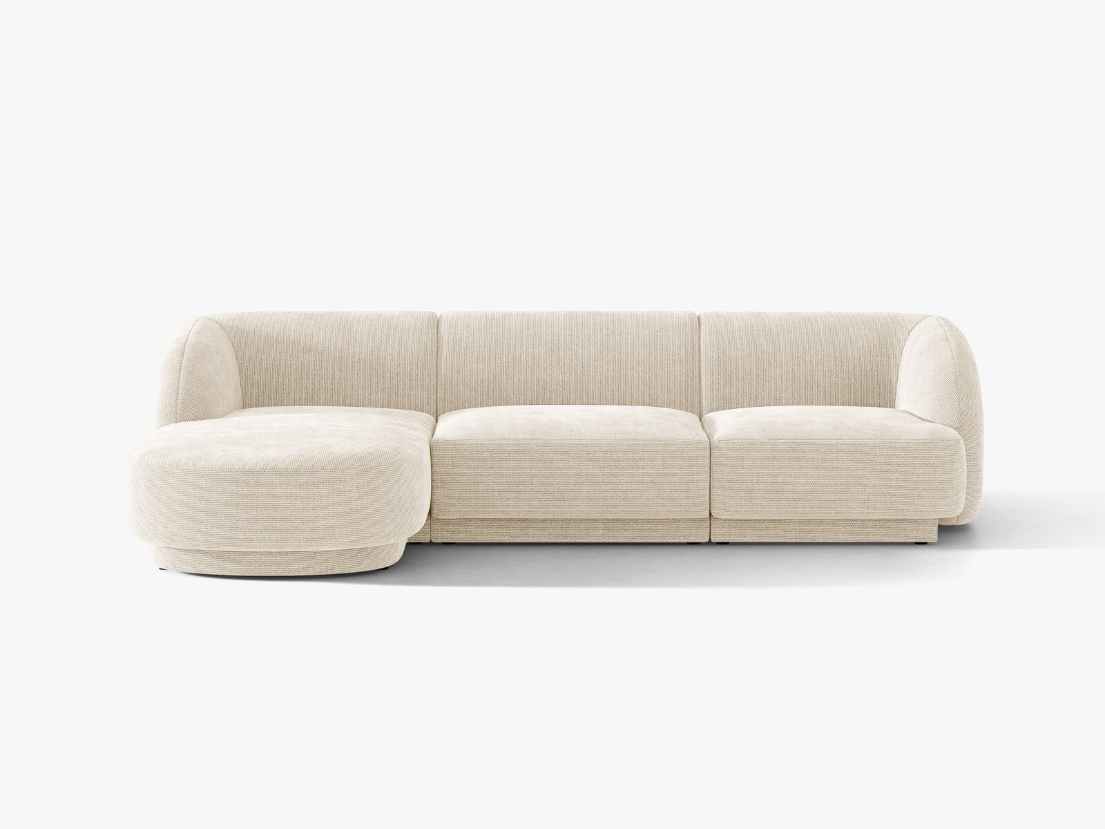 Micadoni Ecksofa Miley 4-Sitzer Links Chenille Eden Elfenbein