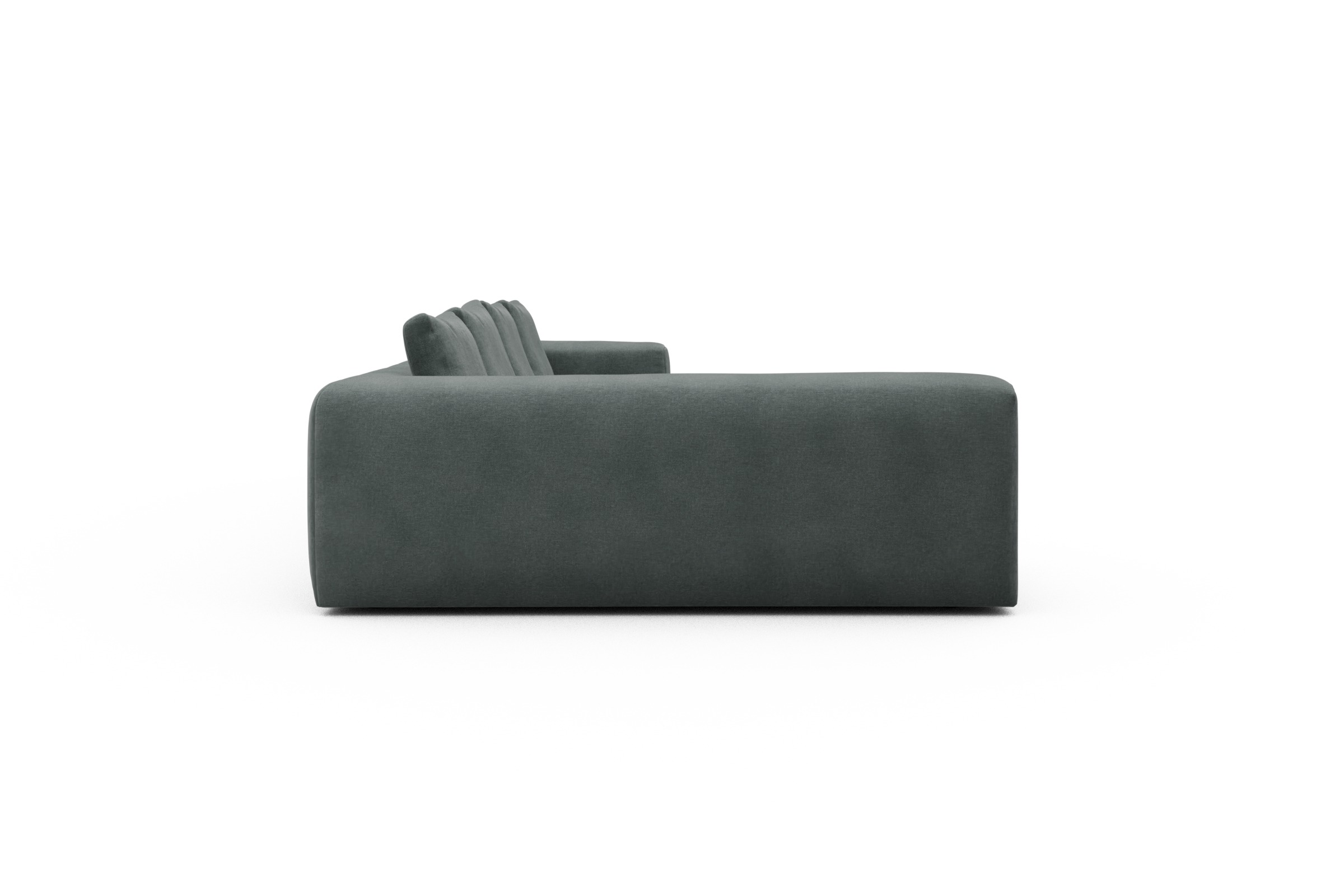 Wohnlandschaft Fred Chaiselongue rechts mit 2-Sitzer und lange Armlehne links Smooth-Silver-Grey