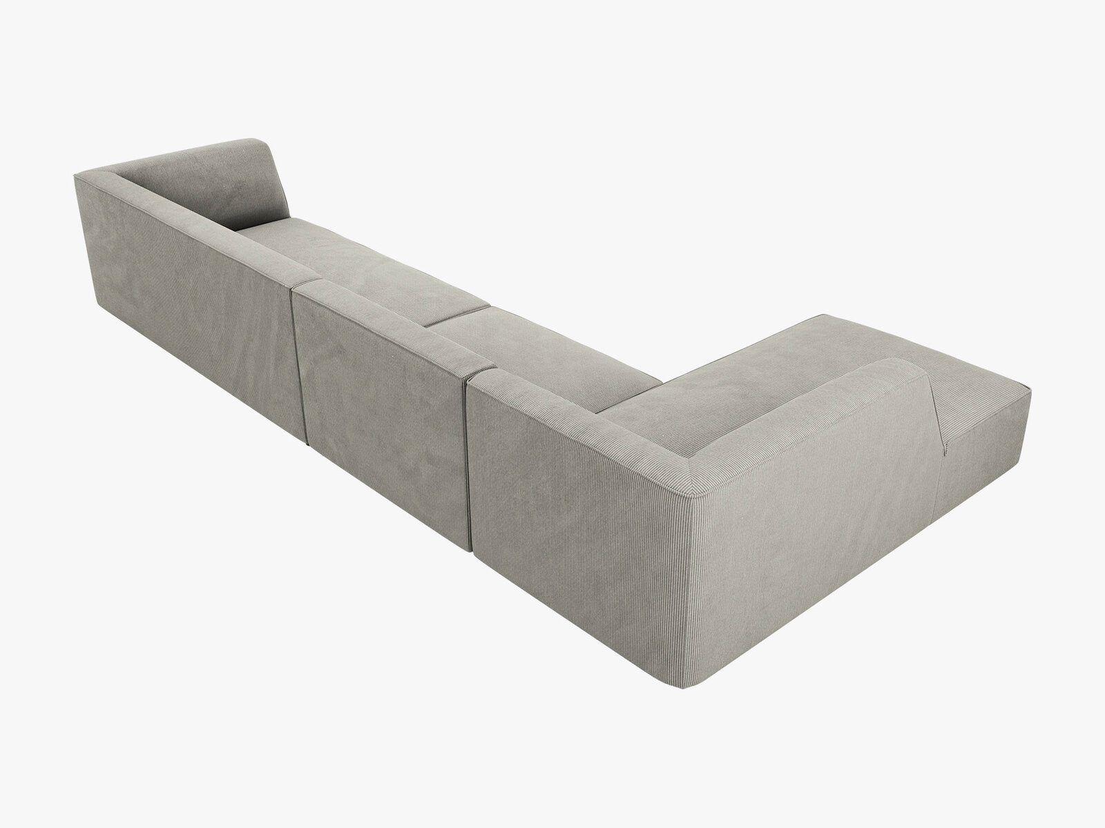 Micadoni Ecksofa Ruby 5-Sitzer Links Kord Scala Hellgrau