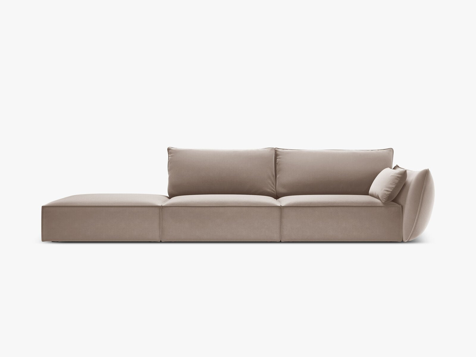 Micadoni Sofa Kaelle 4-Sitzer Links Samt Cappuccino