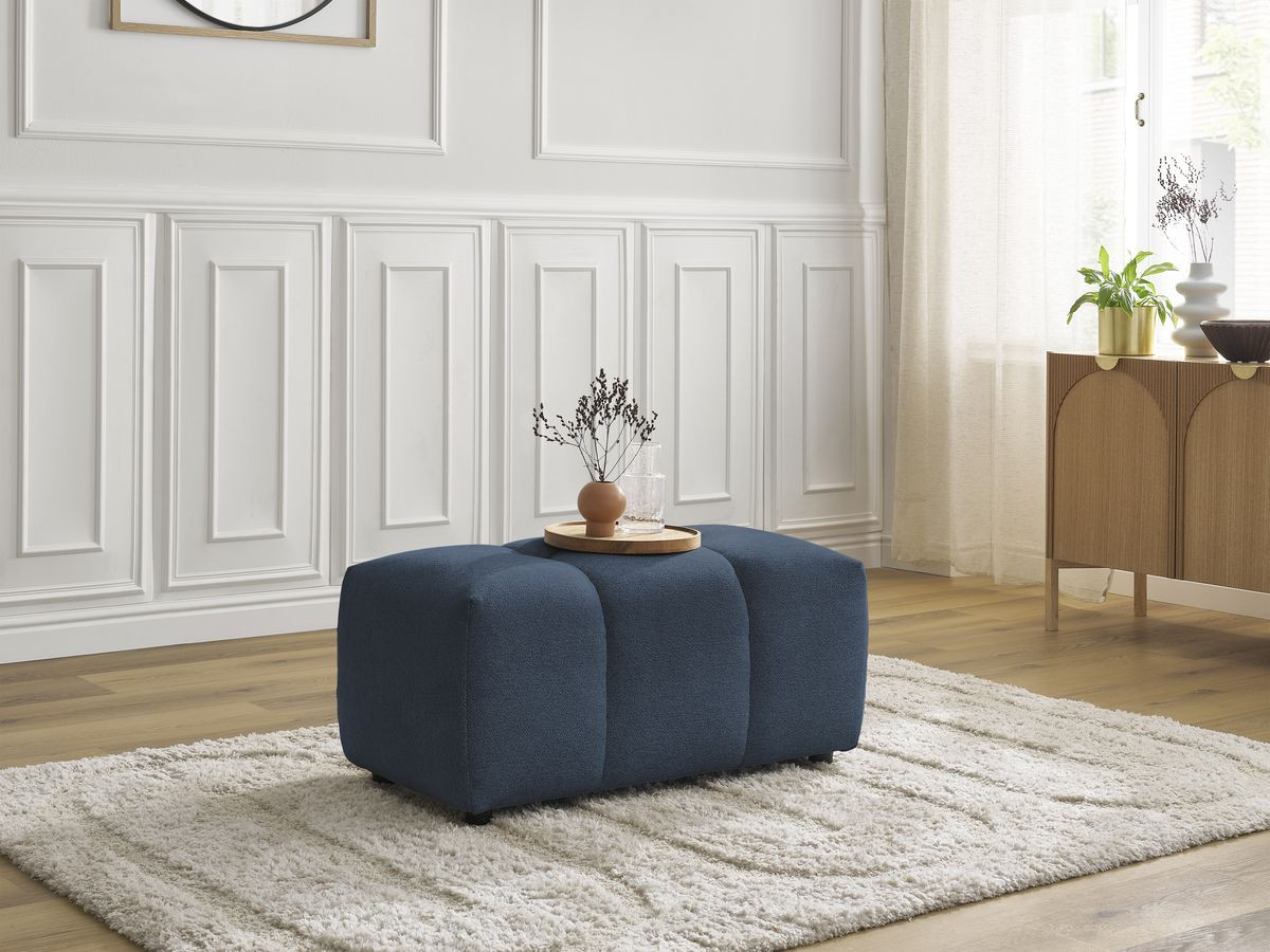 Bobochic Roxelane Pouf Melange-Stoff Dunkelblau