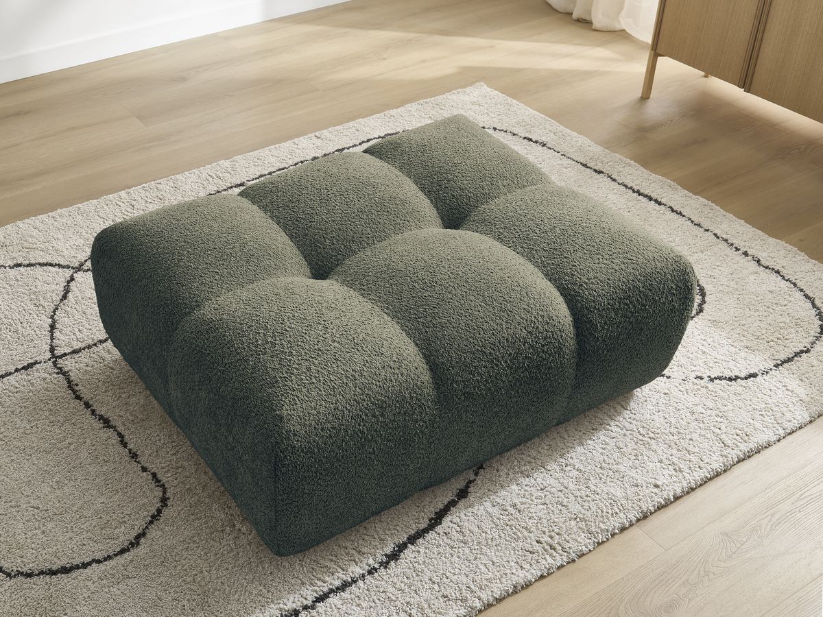 Bobochic Anakin Pouf Bouclé-Stoff Grün