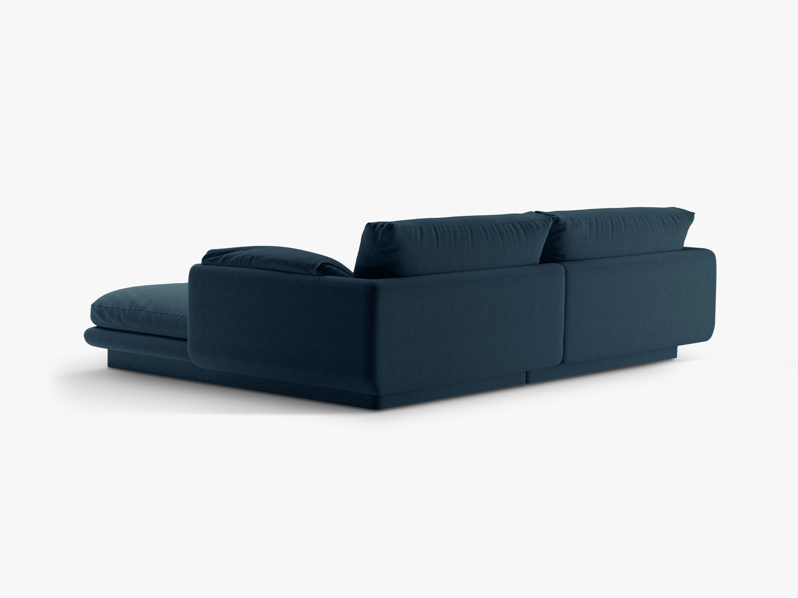 Micadoni Ecksofa Torino 3-Sitzer Links Strukturierter Stoff Marineblau