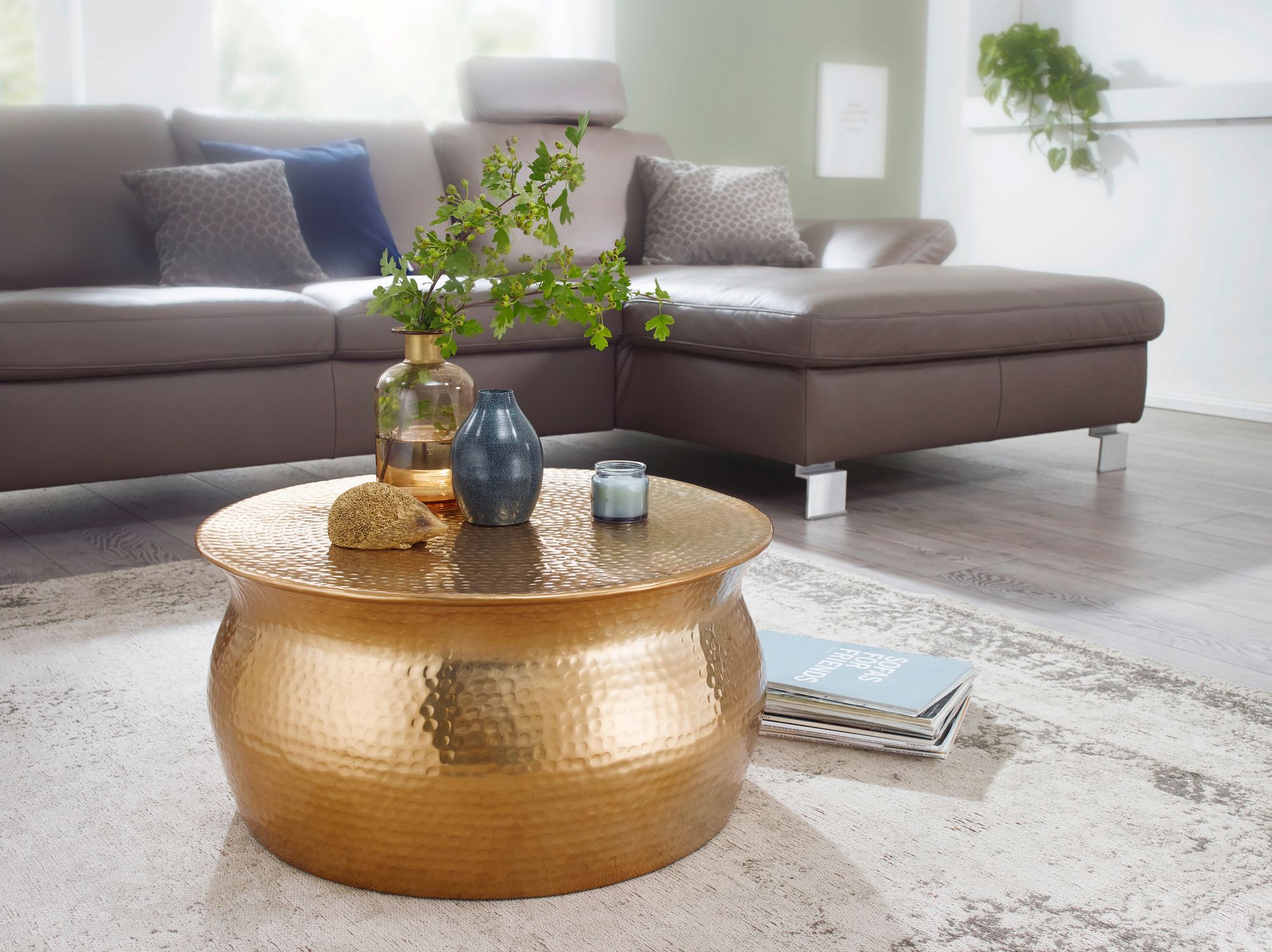 Couchtisch Rorvik Aluminium Gold Ø 60 cm