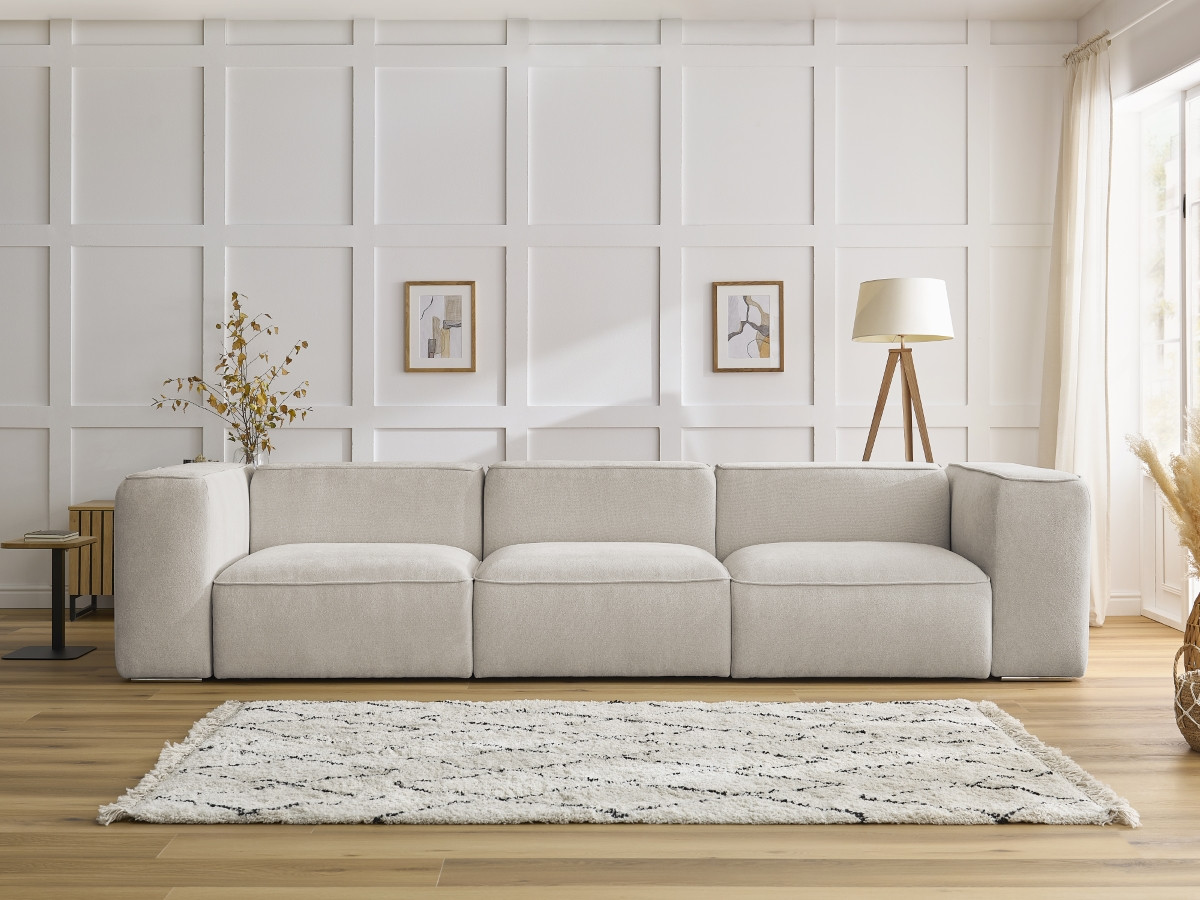 Bobochic Zephyr Sofa 3-Sitzer Strukturstoff Beige