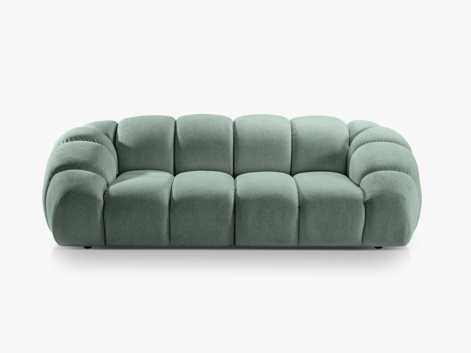 Micadoni Sofa Diana 3-Sitzer Strukturierter Samt Bubble Minze