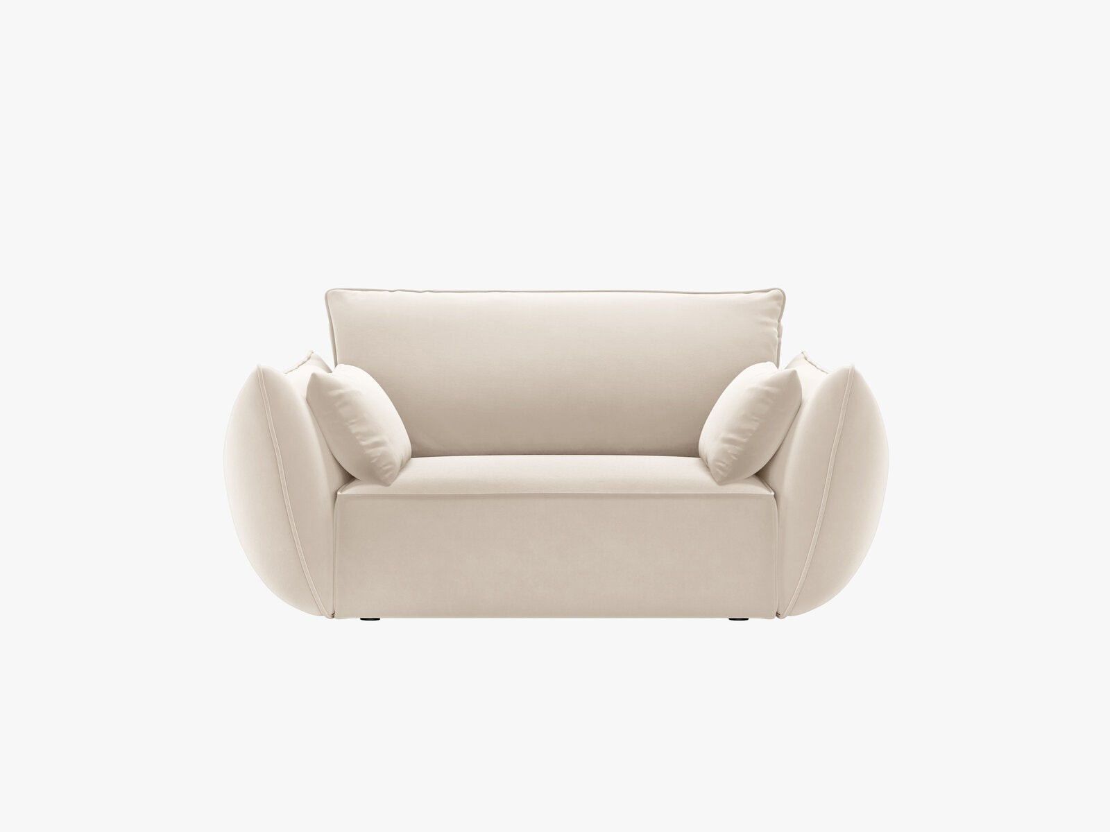 Micadoni Sessel Kaelle 1-Sitzer Samt Bluvel Helles Beige