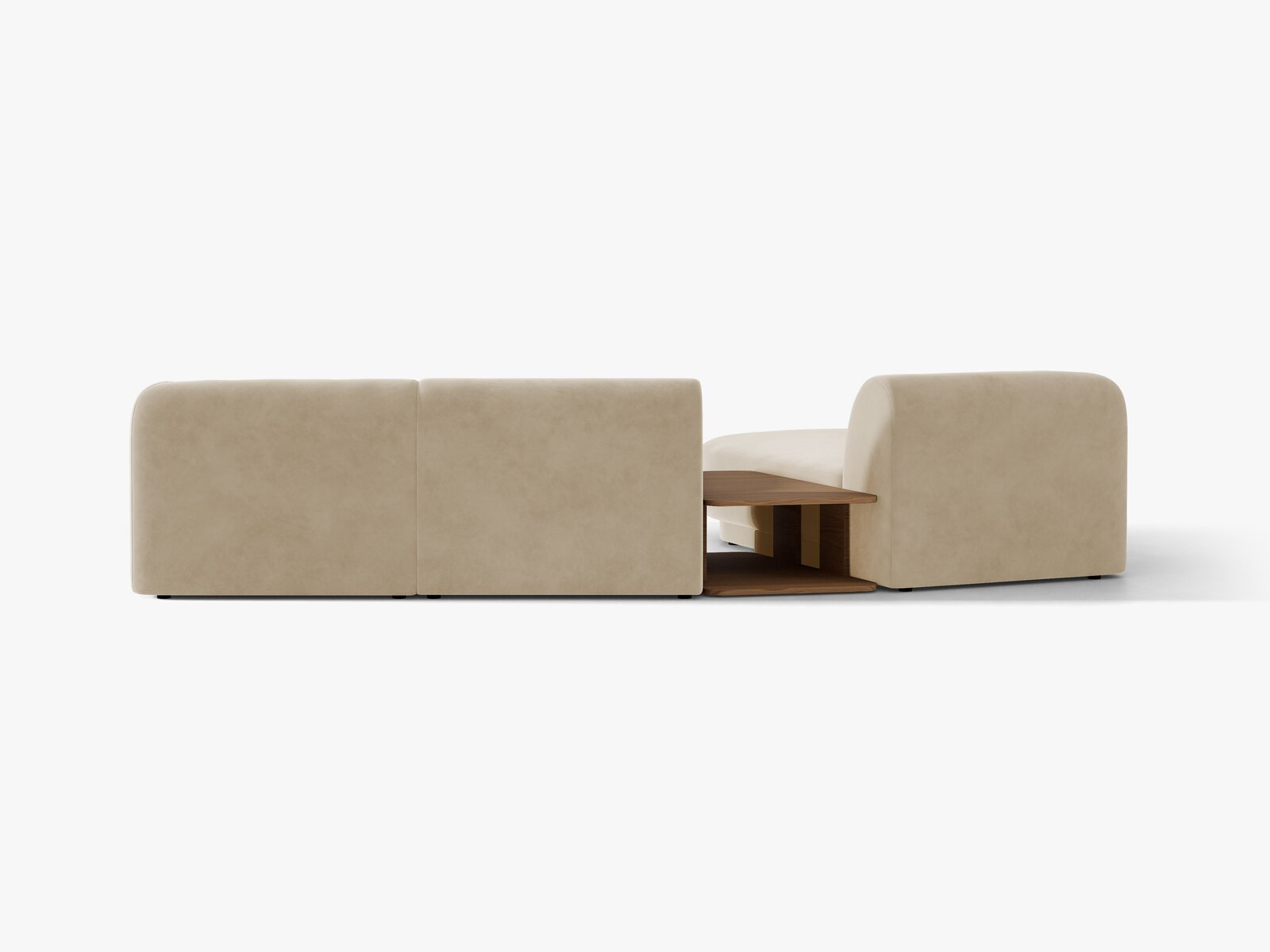 Micadoni Modulares Sofa Miley mit Recamiere 3-Sitzer Links Samt Venus Beige