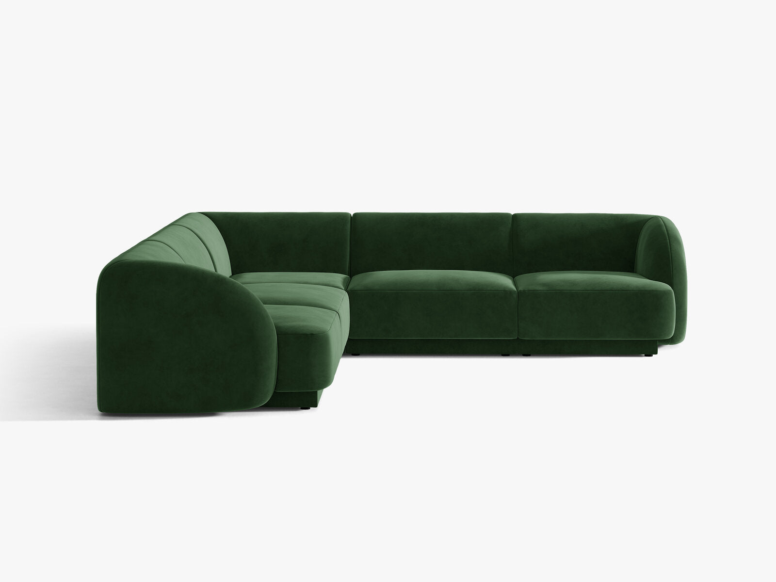 Micadoni 5-Sitzer Symmetrisches Ecksofa Miley Samt Venus Flaschengrün