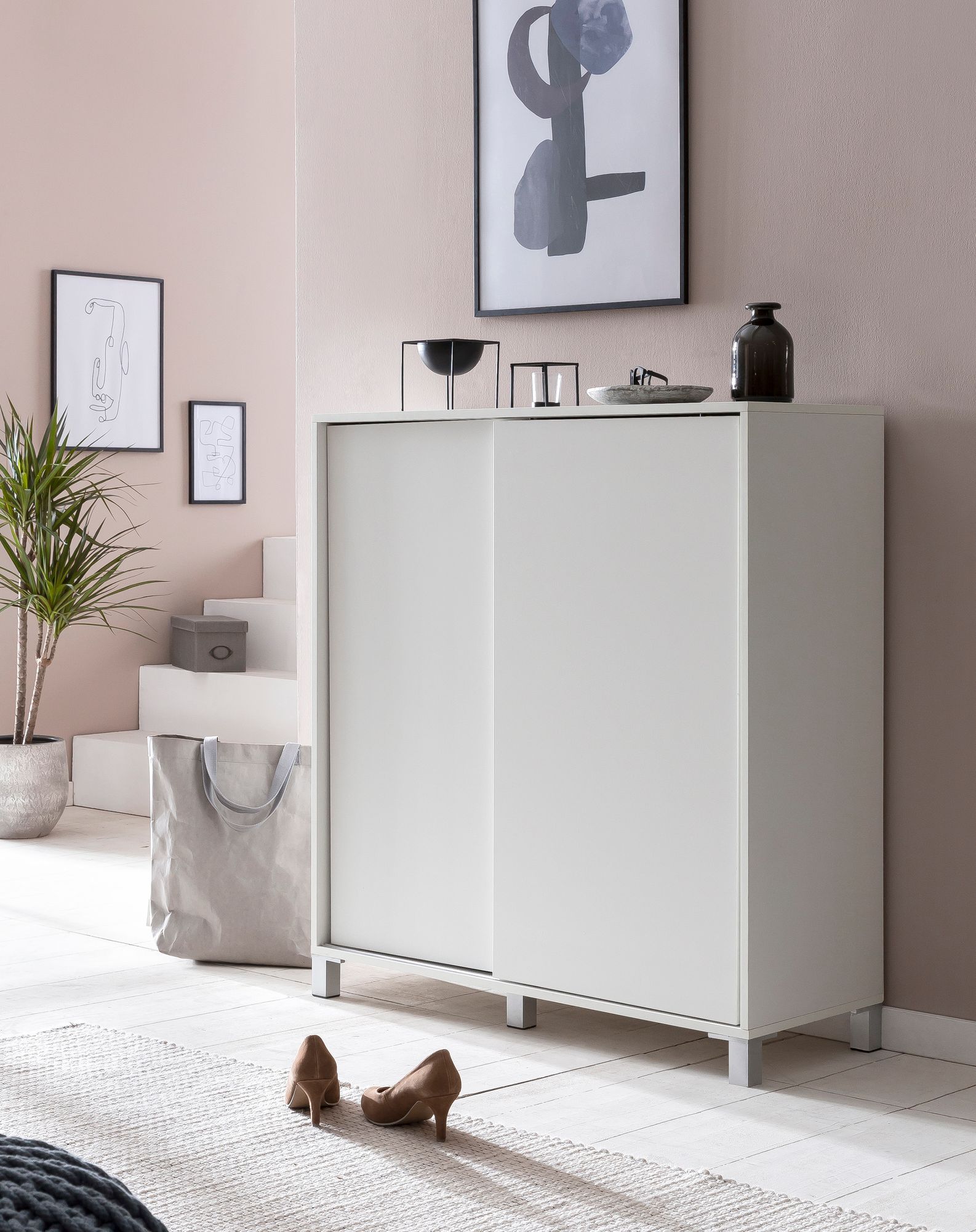 Schuhschrank Finstad Weiß 100 × 37,5 × 108 cm