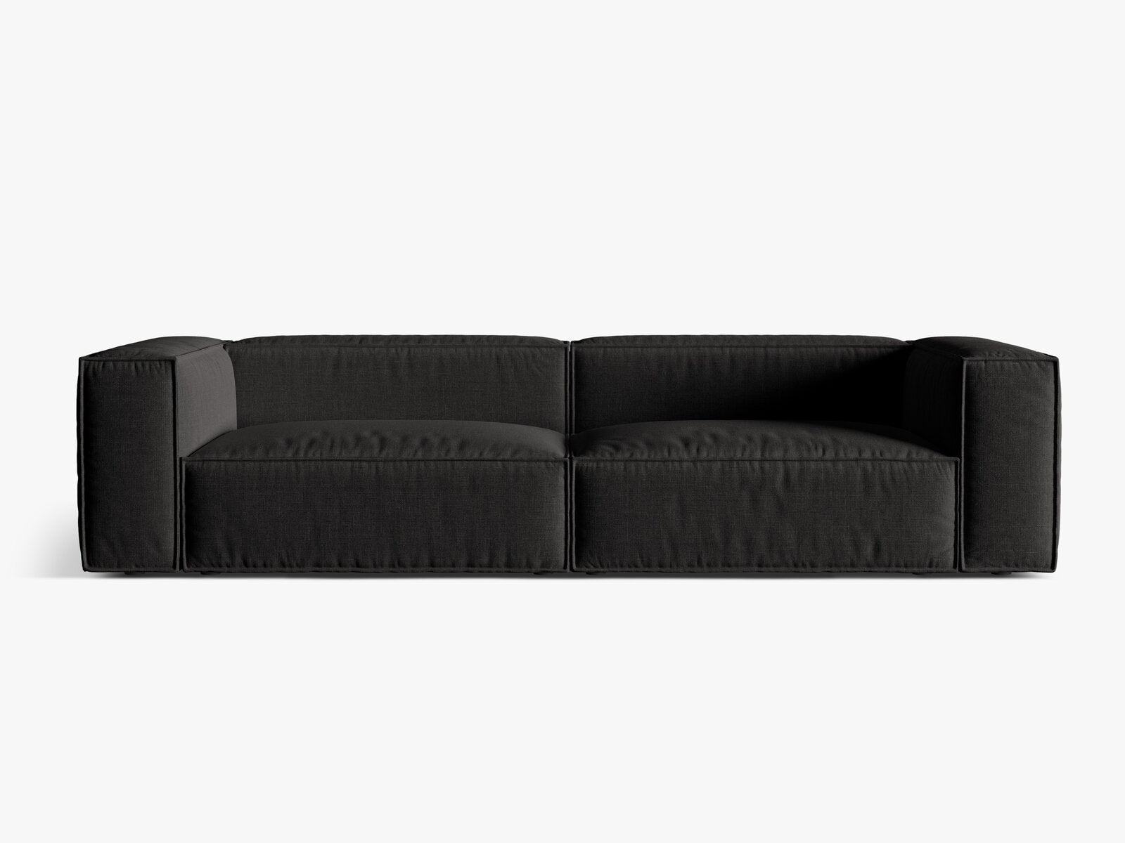 Micadoni Sofa Nuria 5-Sitzer Strukturierter Stoff Schwarz