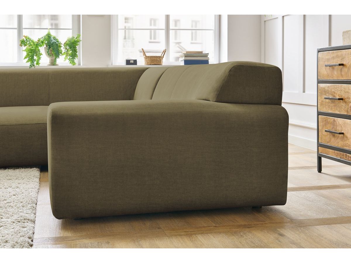 Bobochic Lavena Ecksofa 272 × 220 cm Samt Grün Ecke links