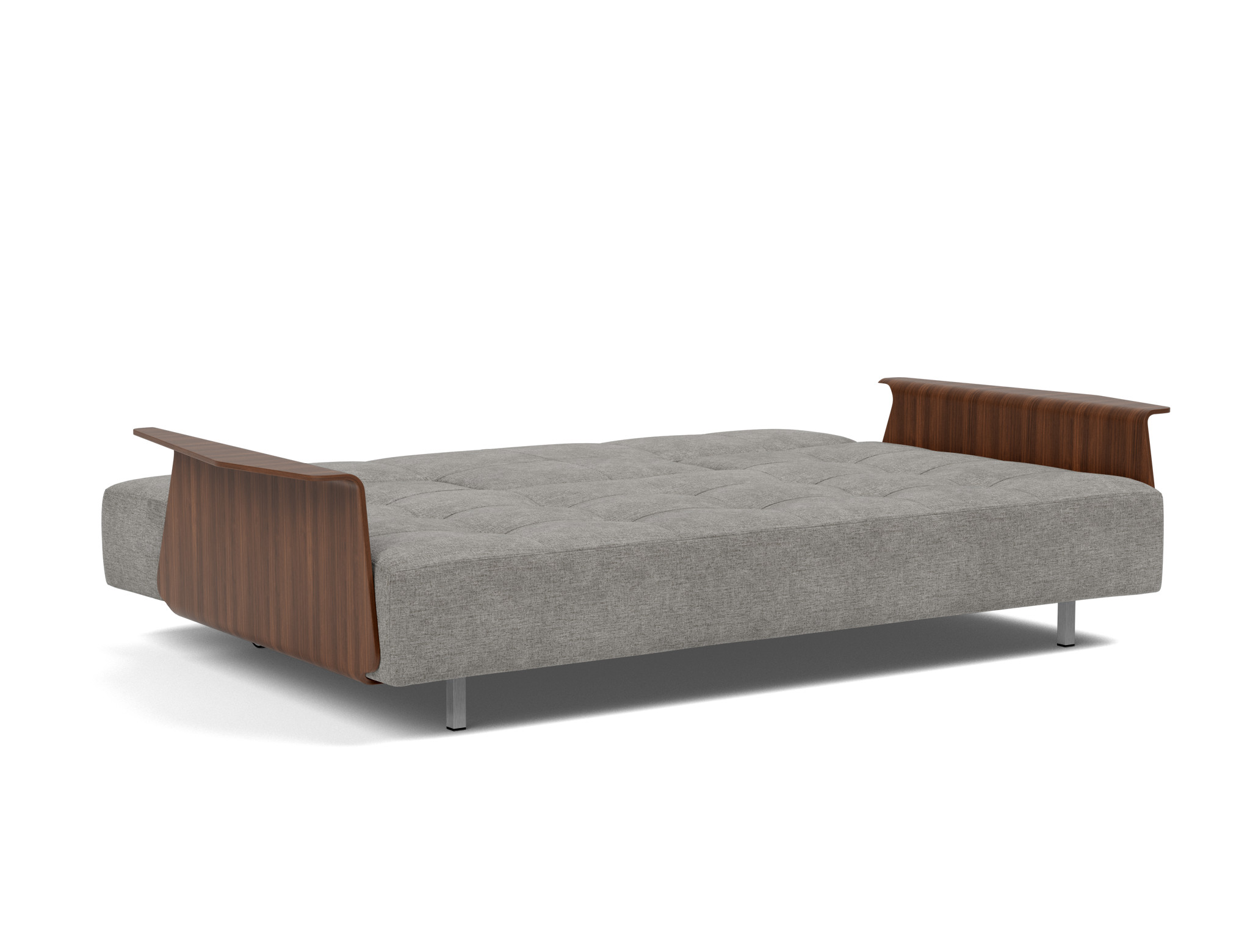 Schlafsofa Long Horn D.E.L. mit Armlehnen Flachgewebe Avella 282-Warm-Grey