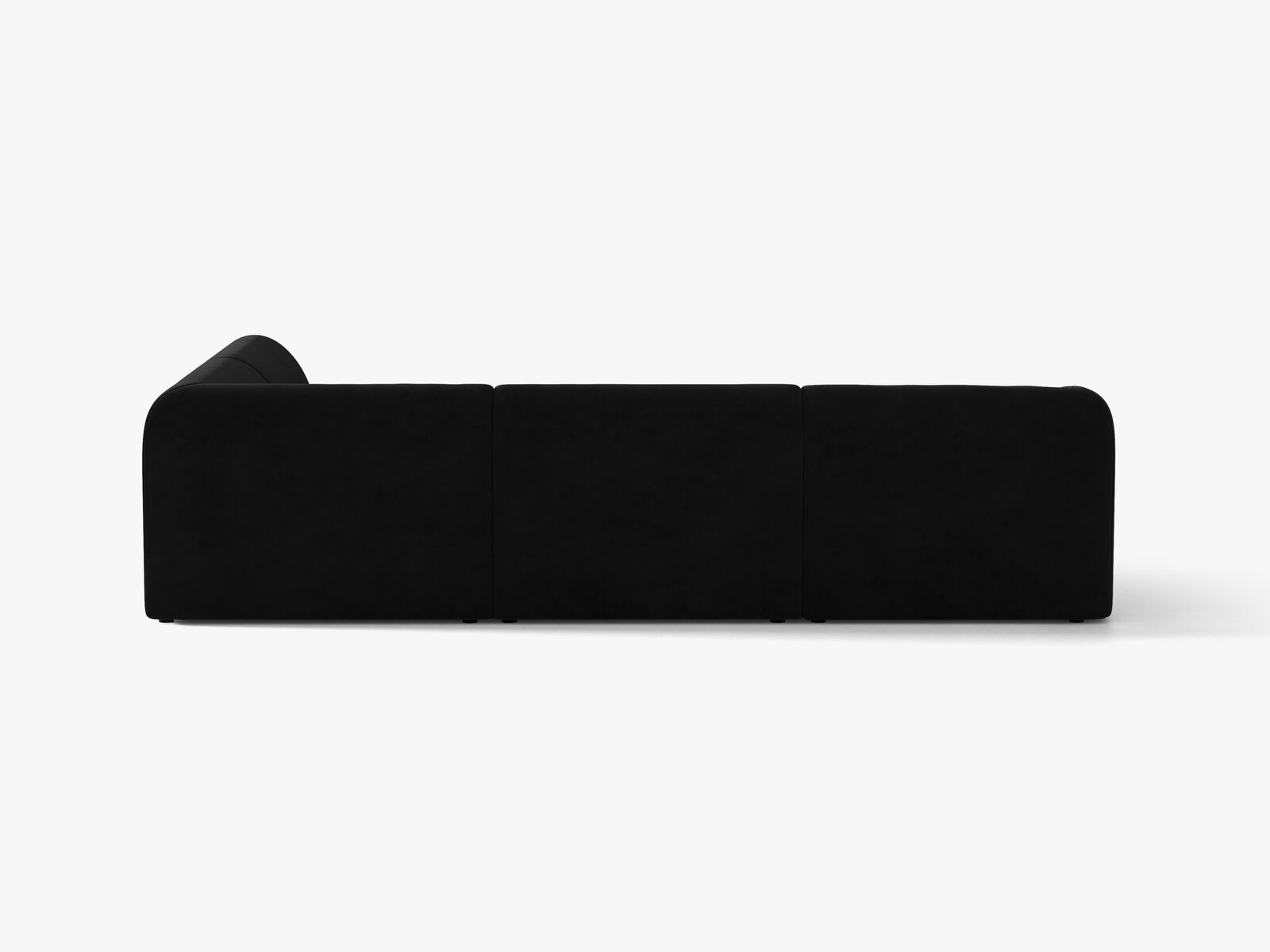 Micadoni Ecksofa Miley 6-Sitzer Rechts Samt Bluvel Schwarz