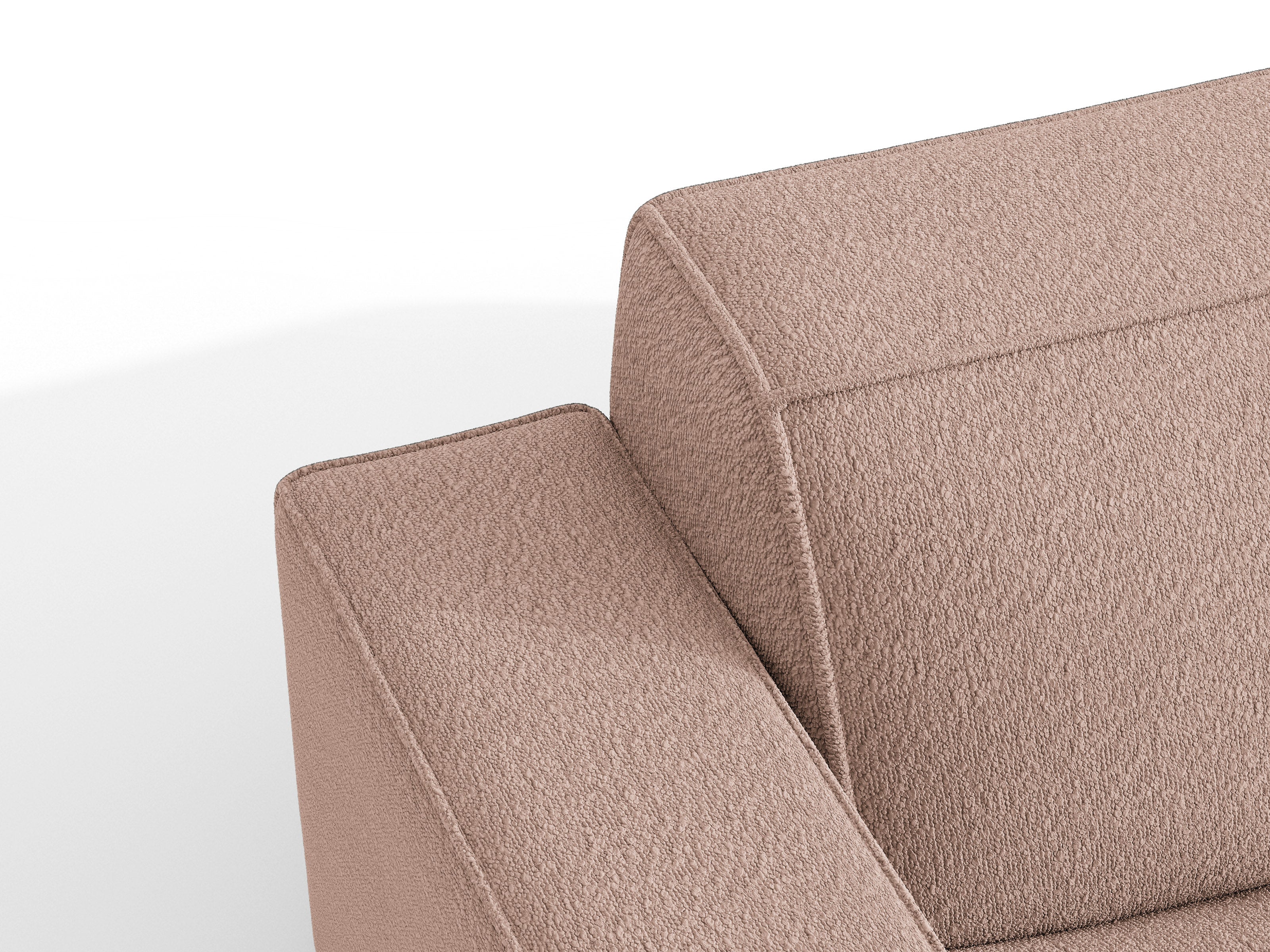 Micadoni Schlaf-Ecksofa Jodie 3-Sitzer Boucle Baloo Puderrosa Links
