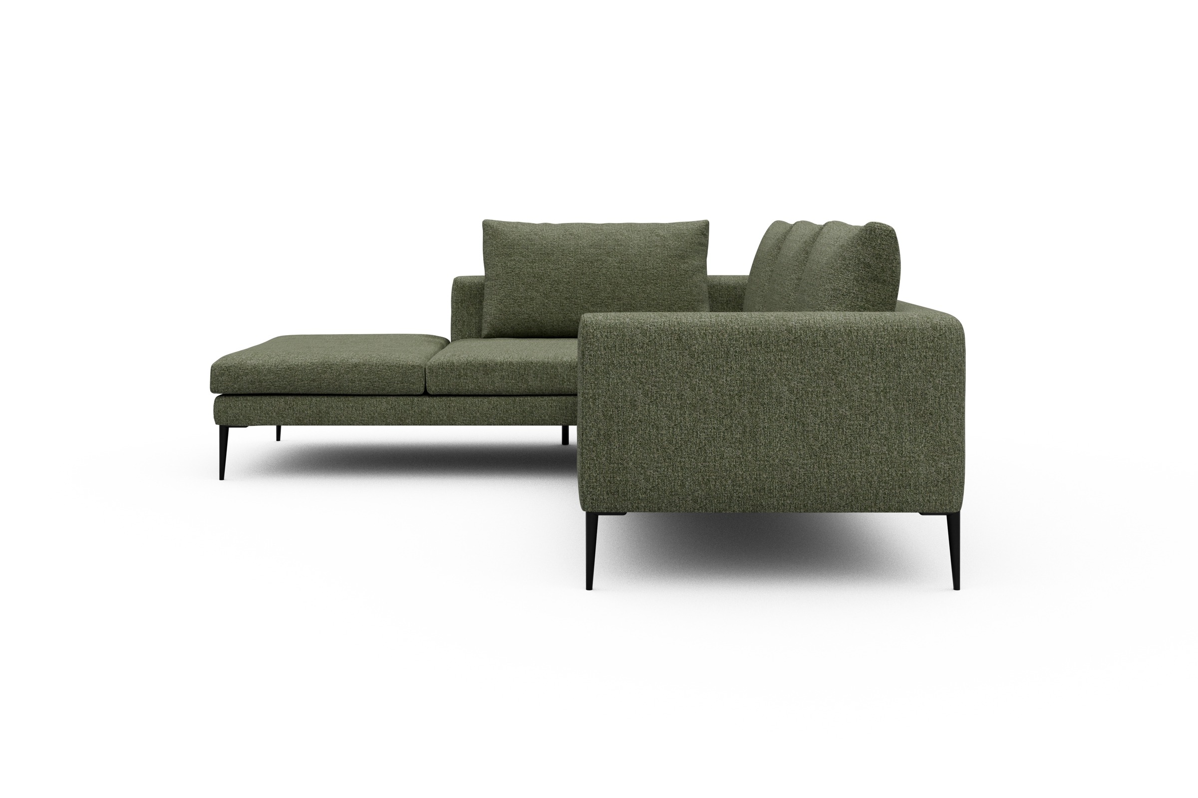 Ecksofa Paul Relax-Ecke links mit 2-Sitzer Carreno-Vivid-Green
