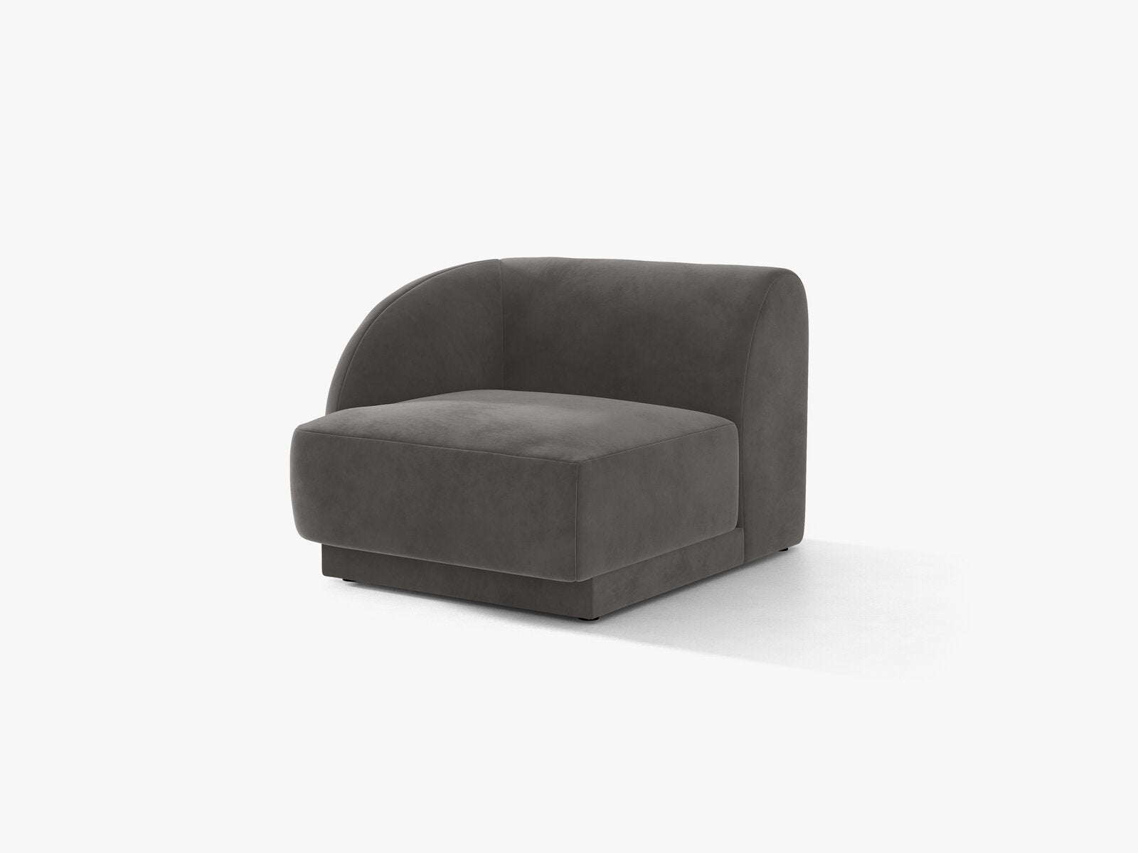 Micadoni Eckmodul Miley 1-Sitzer Samt Venus Grau Links
