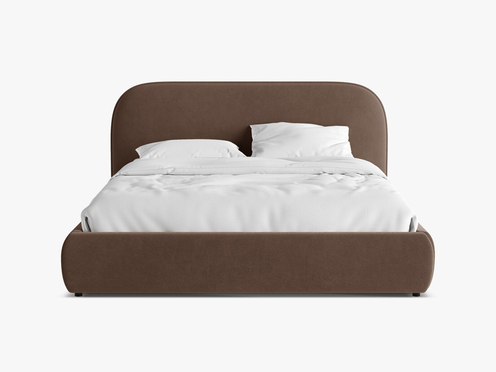 Micadoni Murada Bett mit Bettkasten und Kopfteil Samt Salvador Schokolade 160x200