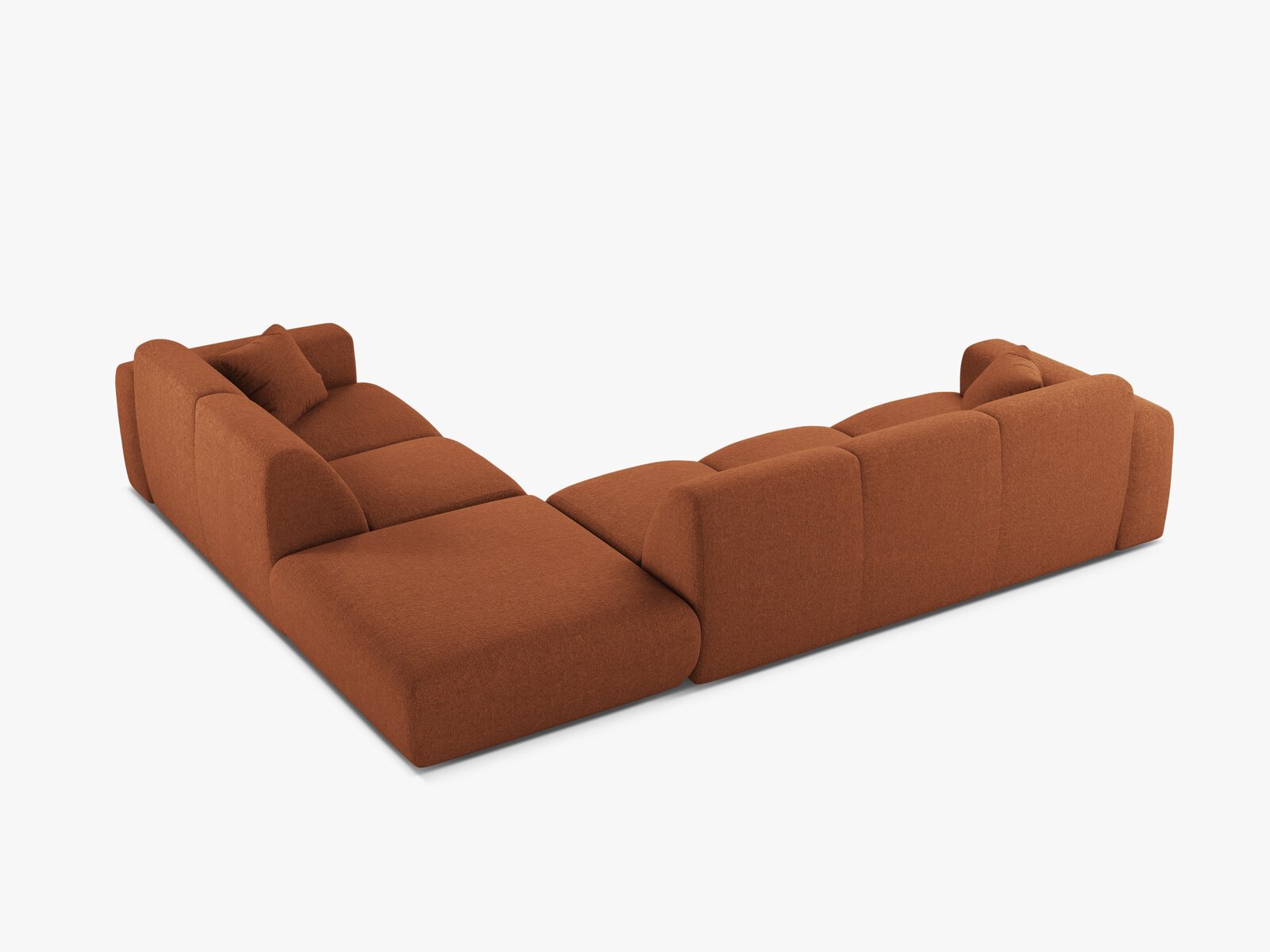 Micadoni Ecksofa Molino 6-Sitzer Rechts Chenille Eden Ziegel
