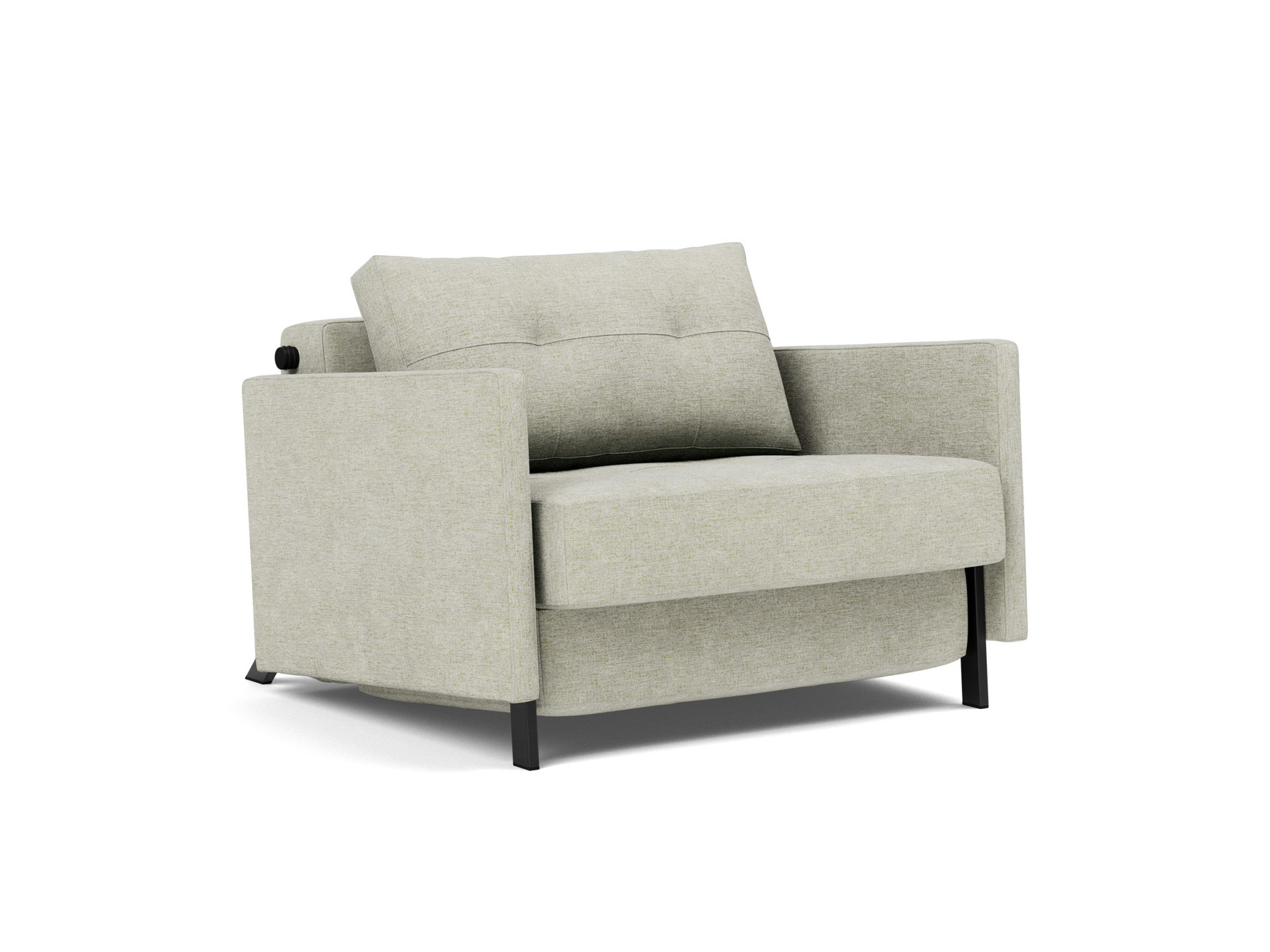 Schlafsessel Cubed 90 mit Armlehnen Flachgewebe Avella 280-Sand