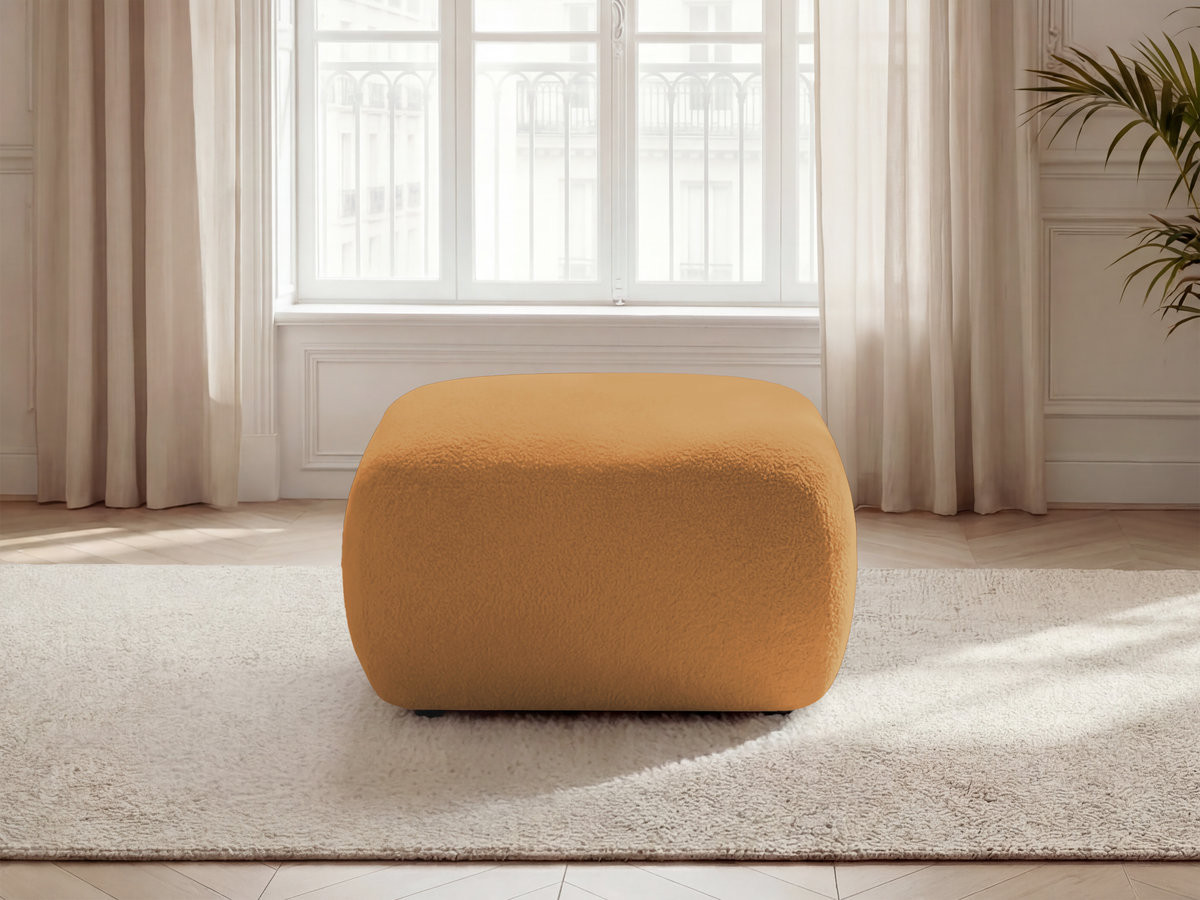 Bobochic Montaigne Pouf Bouclé-Stoff Gelb