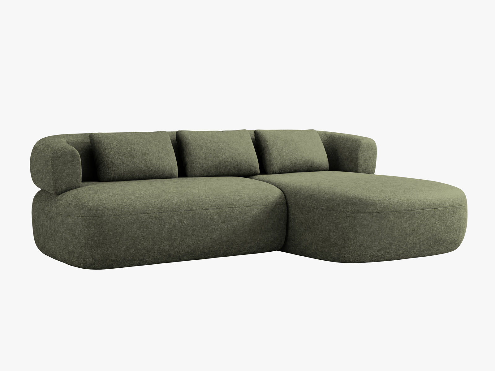 Micadoni 5-Sitzer Ecksofa Jenny Rechts Chenille Perfect Harmony Grün