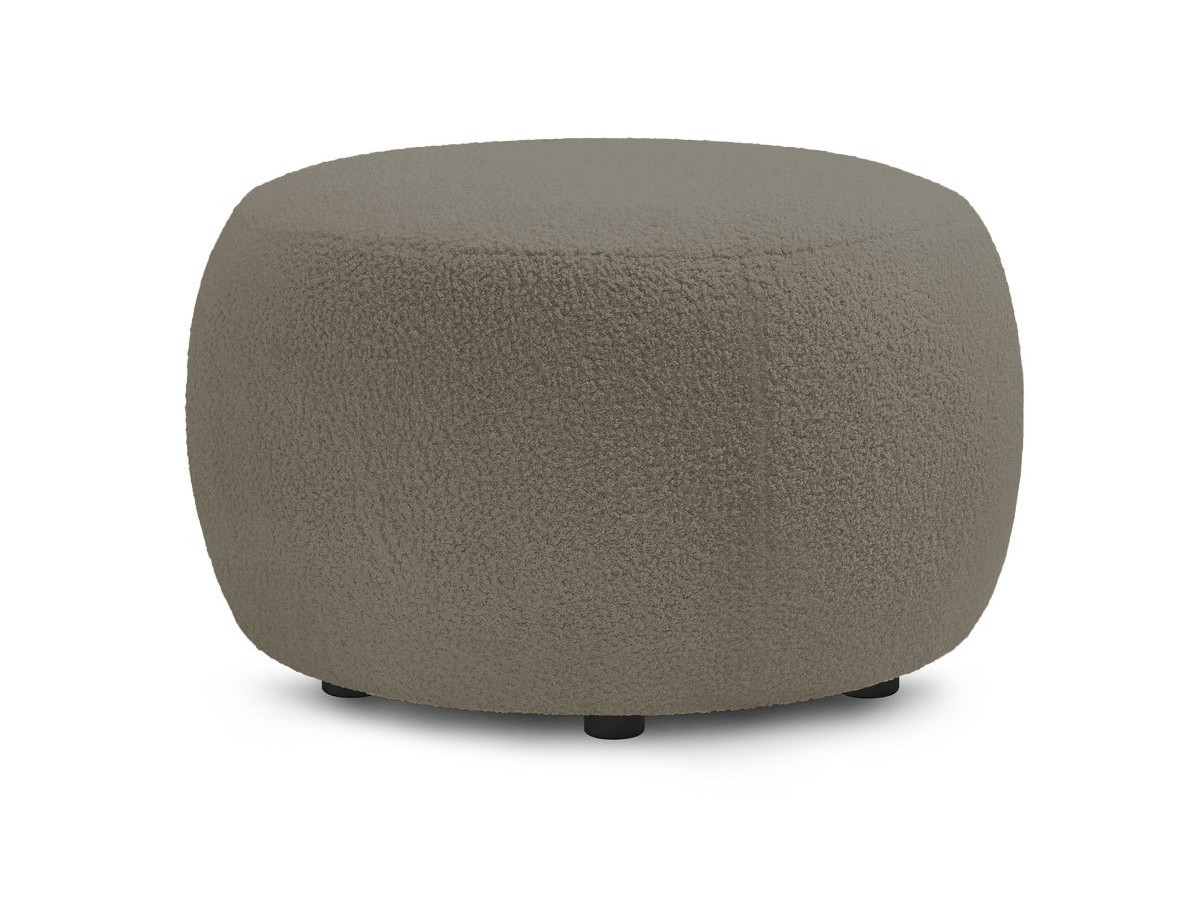 Bobochic Envy Schlafsofa 3-Sitzer mit Bettkasten und rundem Pouf Bouclé-Stoff Braun