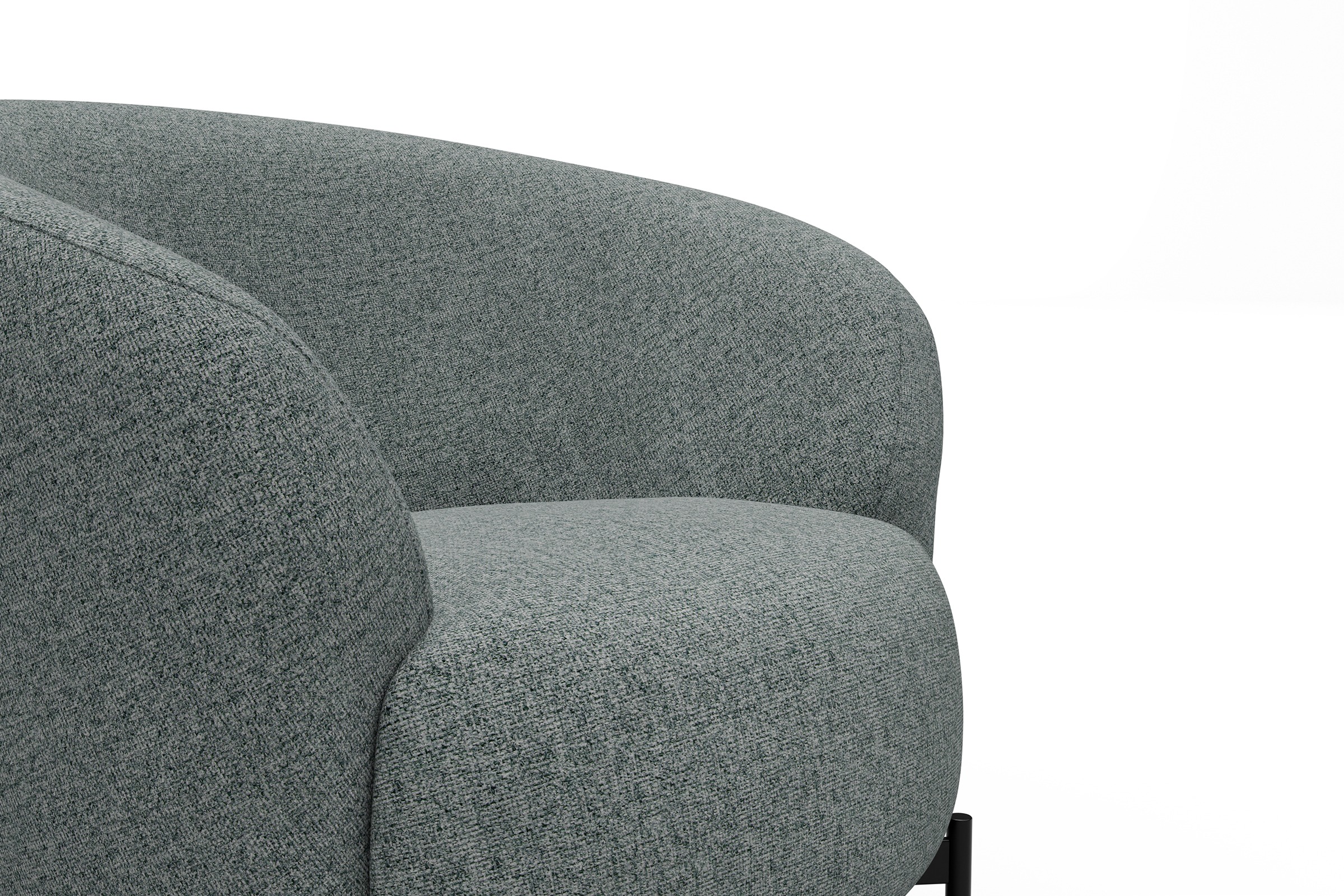 Sessel Ronda X-Metallgestell Schwarz Casone-Light-Mixed-Green