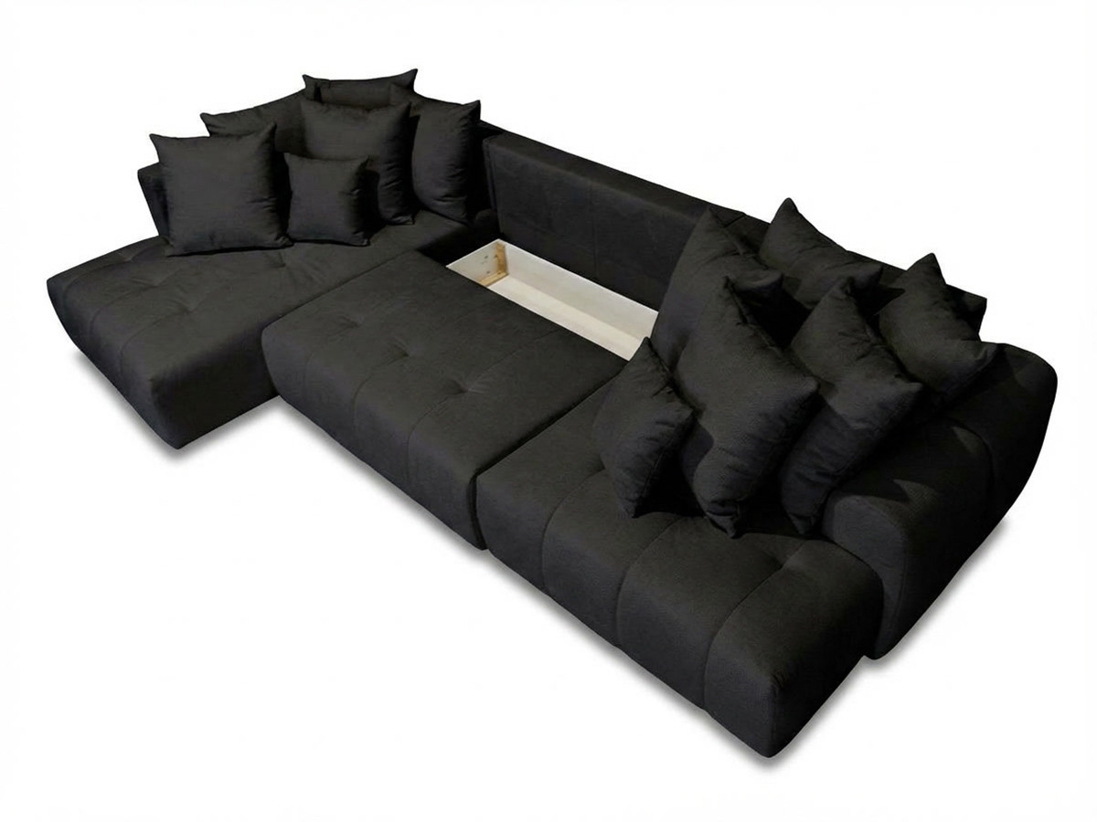Bobochic Roxelane Wohnlandschaft Melange-Stoff Dunkelgrau Ecke rechts
