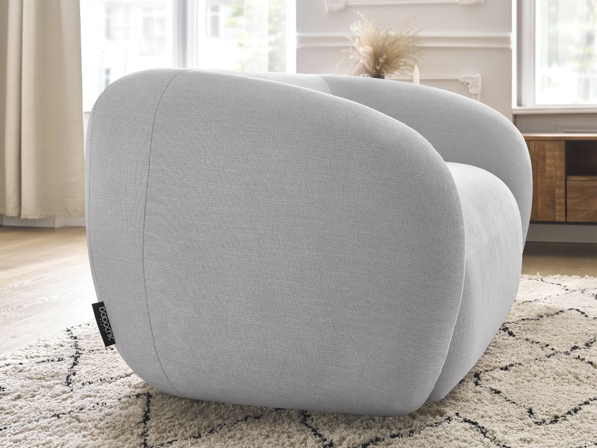 Bobochic Celine Sofa 2-Sitzer Stoff Hellgrau
