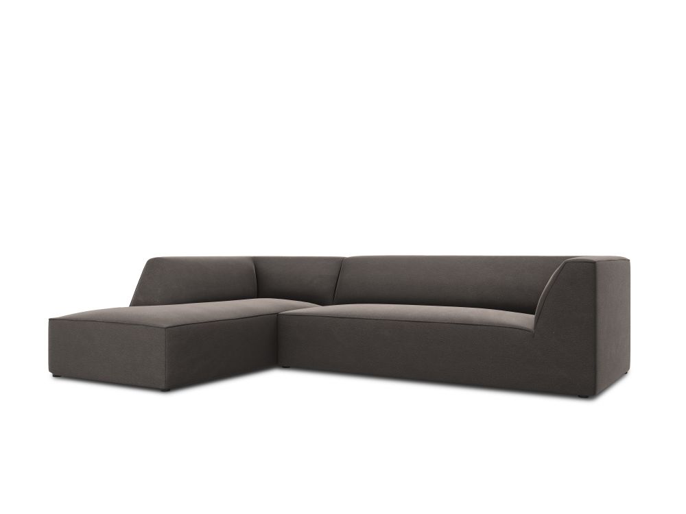 Cosmopolitan Design Ecksofa Siena 4-Sitzer Samt Salvador Dunkelgrau Links