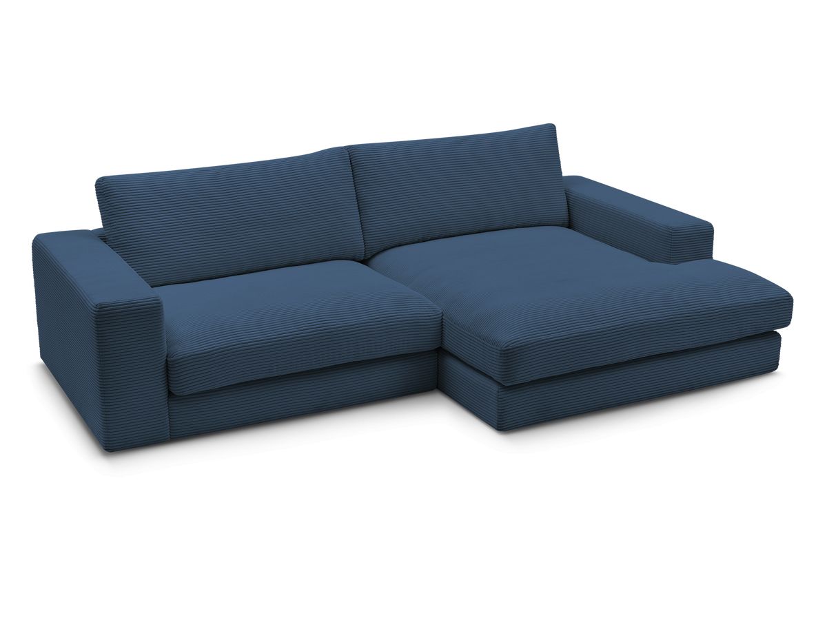 Bobochic Leonard Ecksofa 234 × 159 cm Cordsamt Dunkelblau Ecke rechts