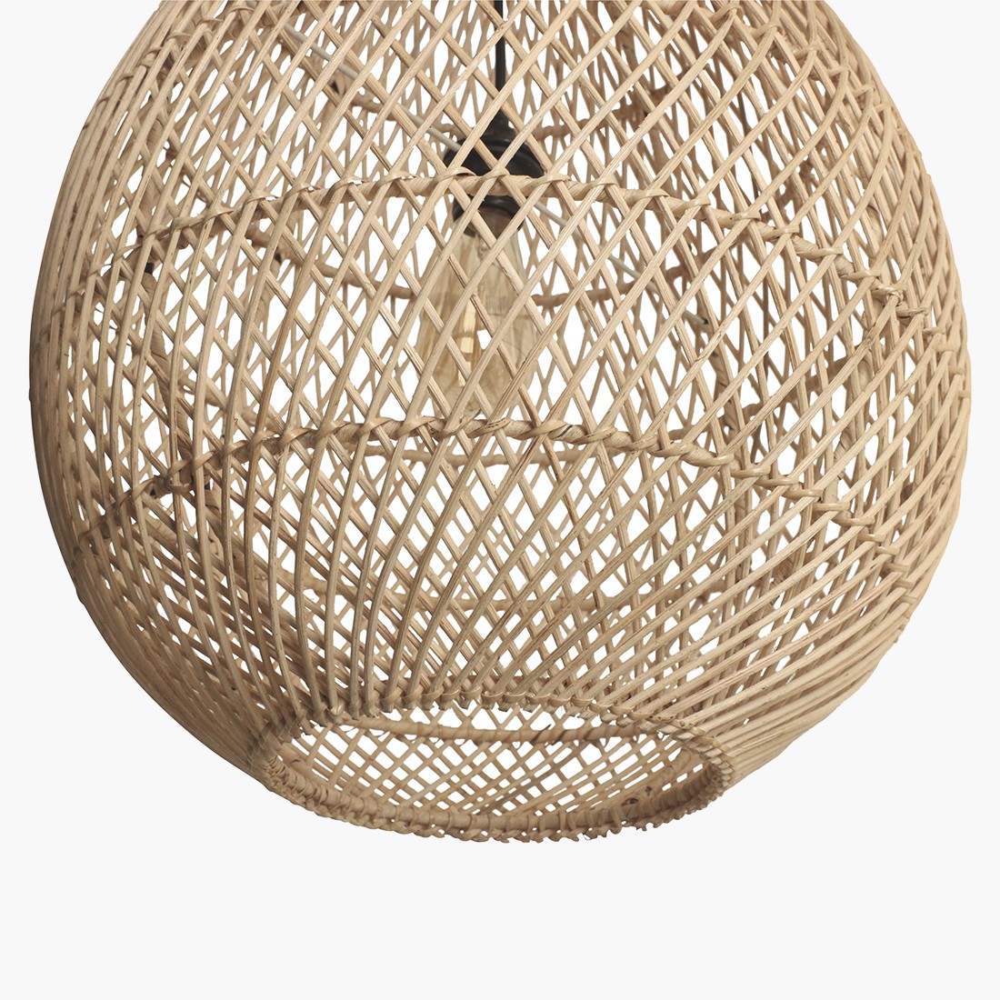 Raw Materials Maze Tropfen-Rattan-Hängelampe natur Ø 45x65cm
