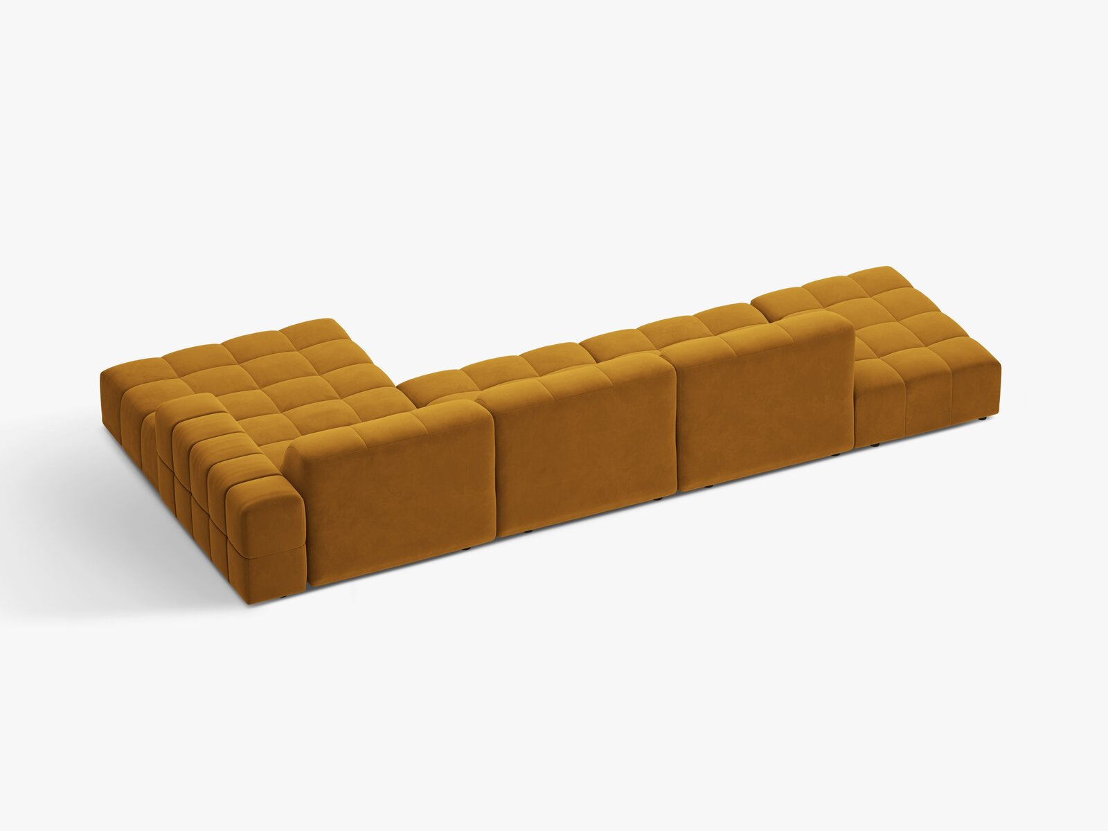 Micadoni Ecksofa Jennifer 5-Sitzer Rechts Samt Bluvel Gelb
