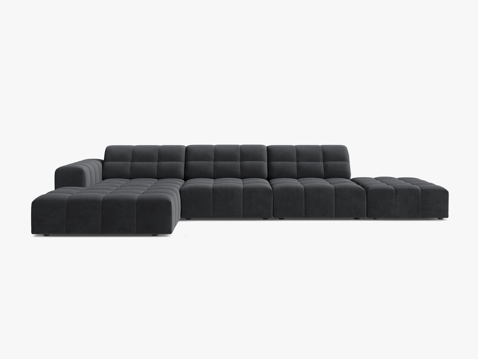 Micadoni Ecksofa Jennifer 5-Sitzer Links Samt Bluvel Grau