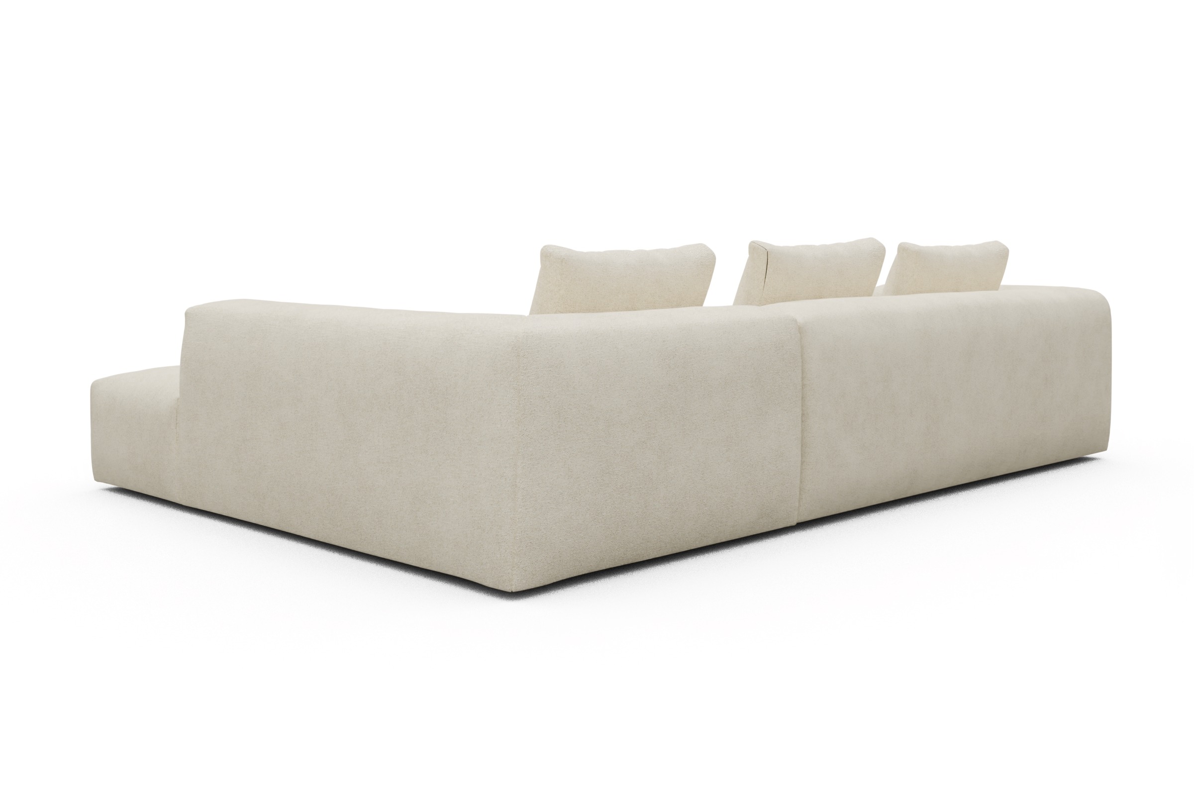Ecksofa Fred Relax-Ecke rechts mit 2,5-Sitzer Boucle-Off-White