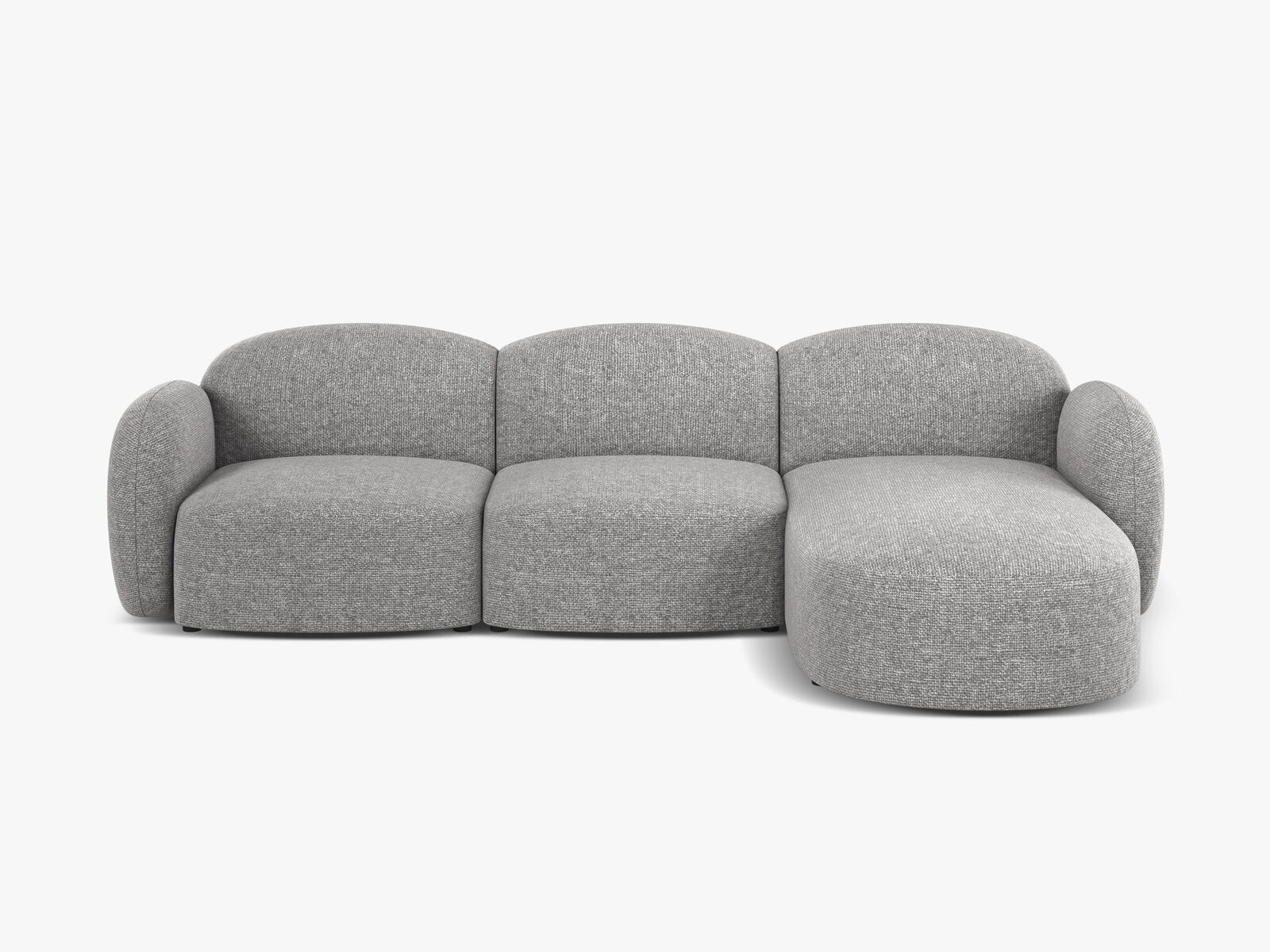 Micadoni Ecksofa Blair 4-Sitzer Rechts Chenille Eden Hellgrau