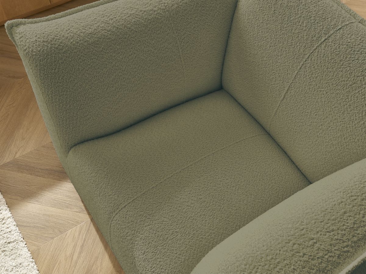 Bobochic Giorgia Sessel Bouclé-Stoff Grün