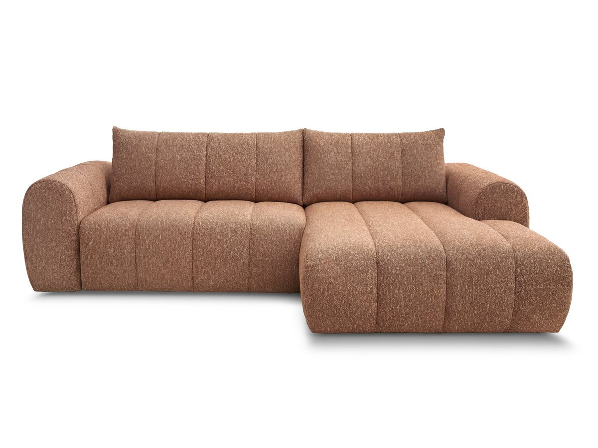 Bobochic Nesty Ecksofa 272 cm Melange-Stoff Orange Ecke rechts