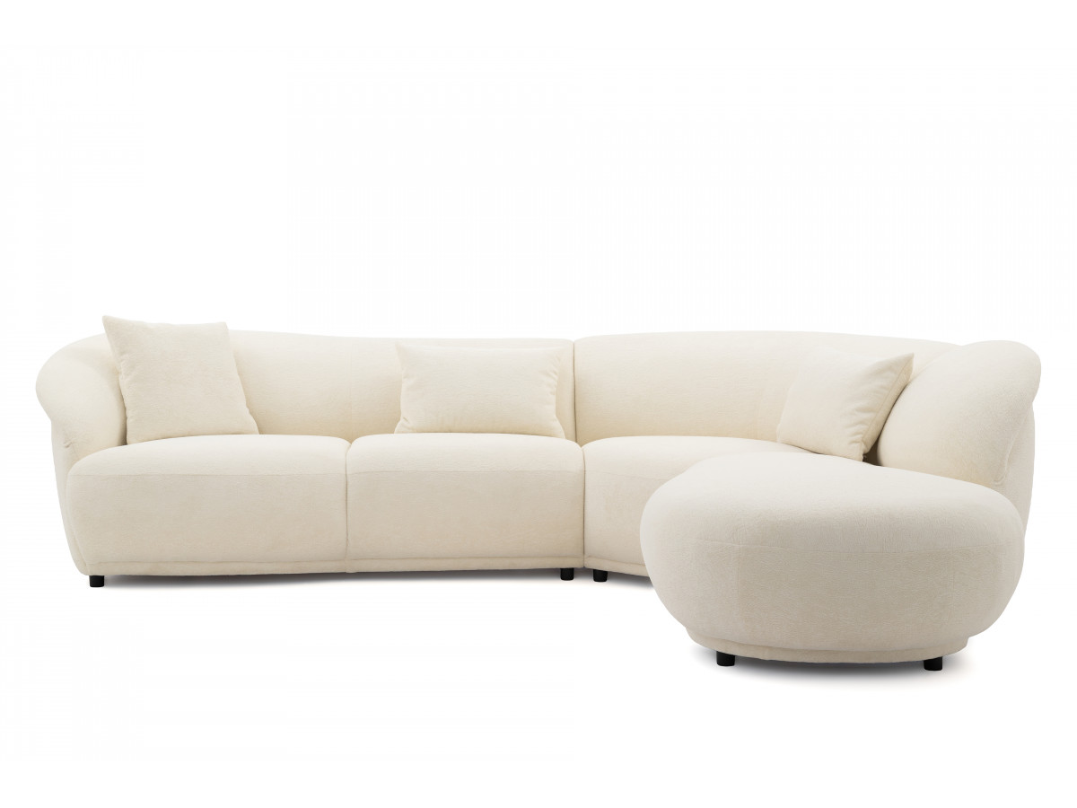 Bobochic Nora Ecksofa Chenille Weiß Ecke rechts