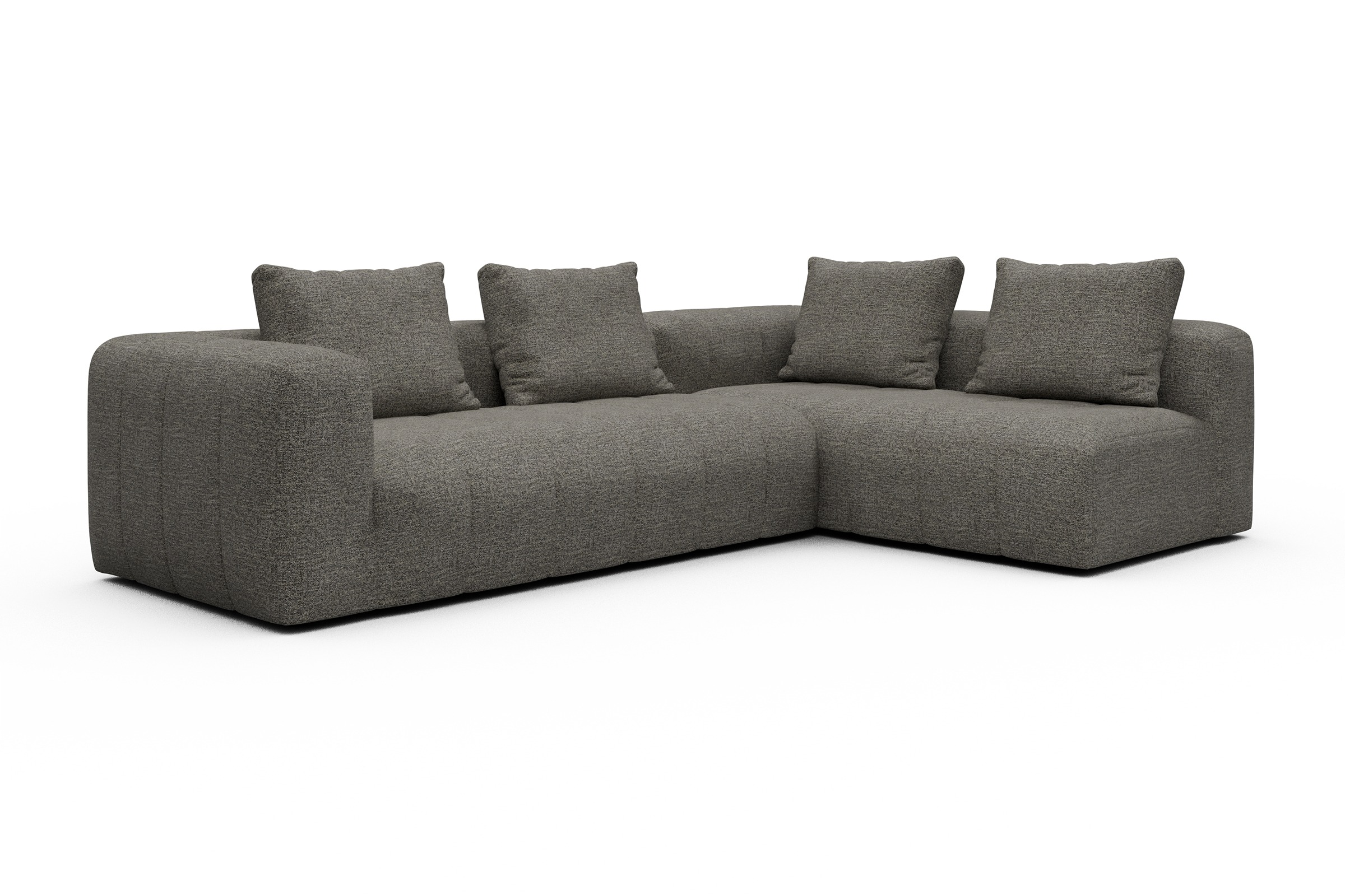 Ecksofa Hugo 2x 2,5-Sitzer Armlehne links Carreno-Sepie-Brown