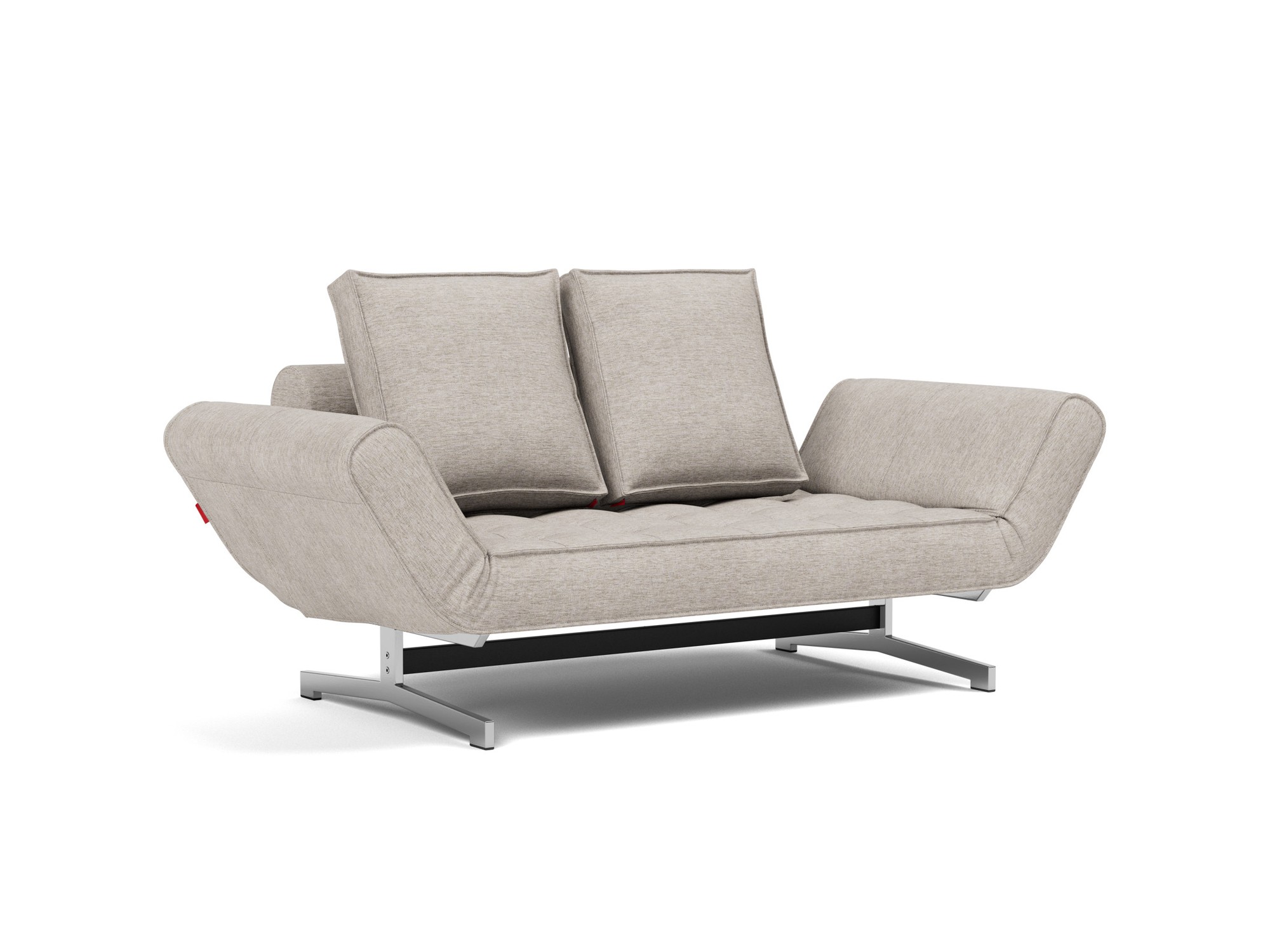 Tagesbett Ghia Chenille Yuveno 471-Sand Beine Chrom