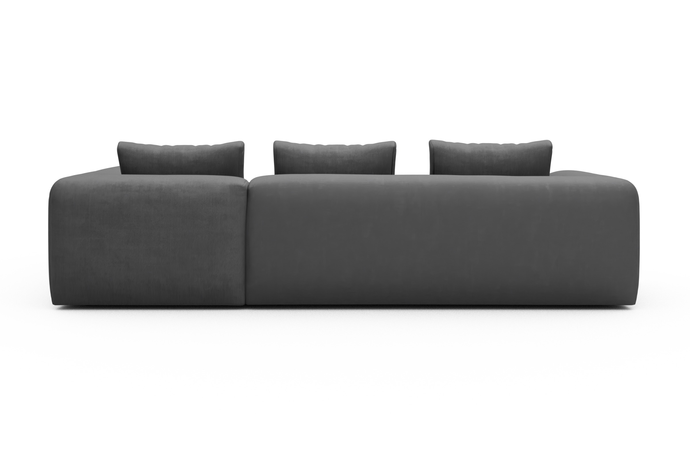 Ecksofa Fred 2x 2,5-Sitzer rechts offen Cordufine-Grey