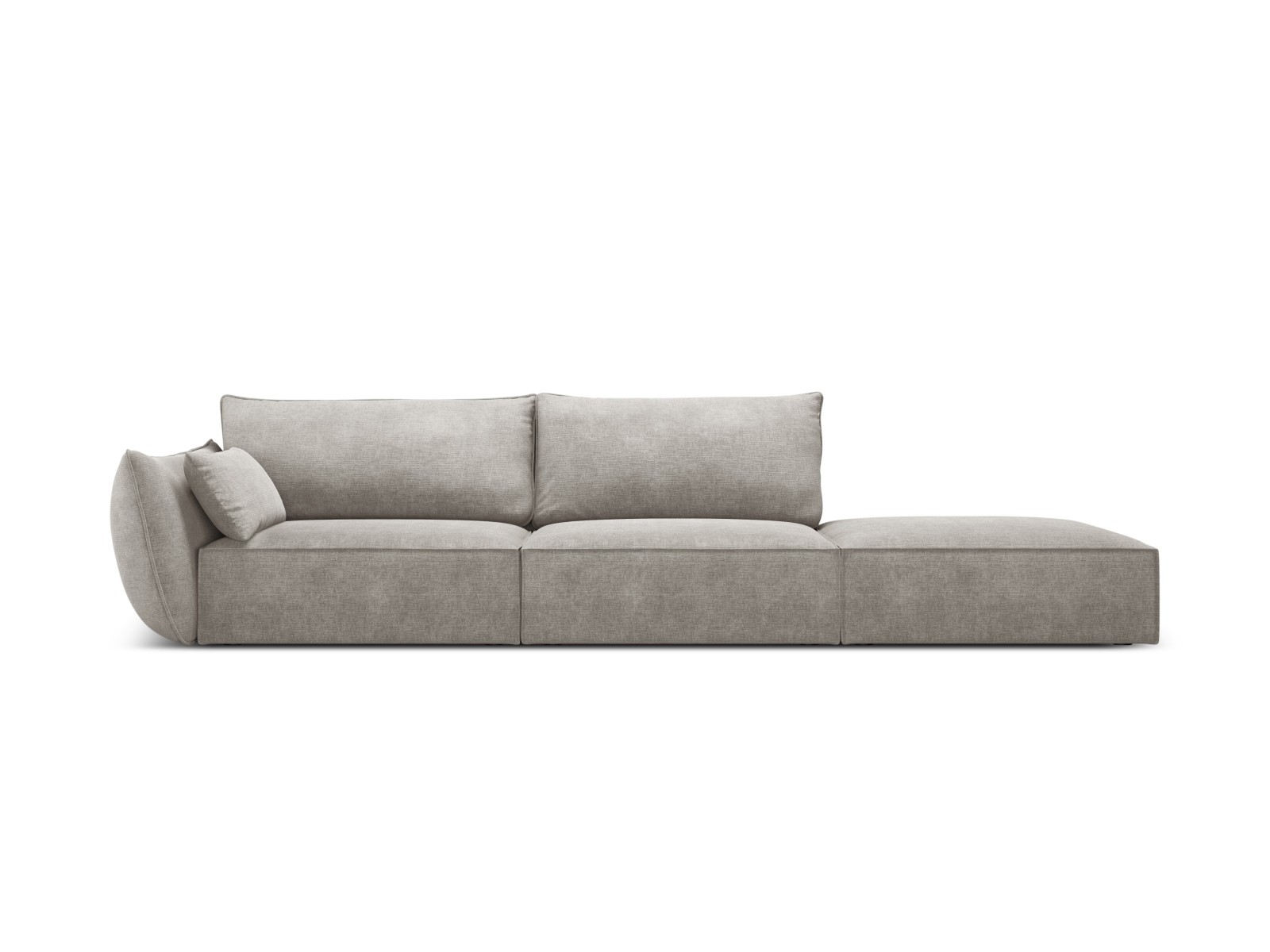 4-Sitzer Rechts Sofa Kaelle | Bezug Light Grey | Beinfarbe Black Plastic
