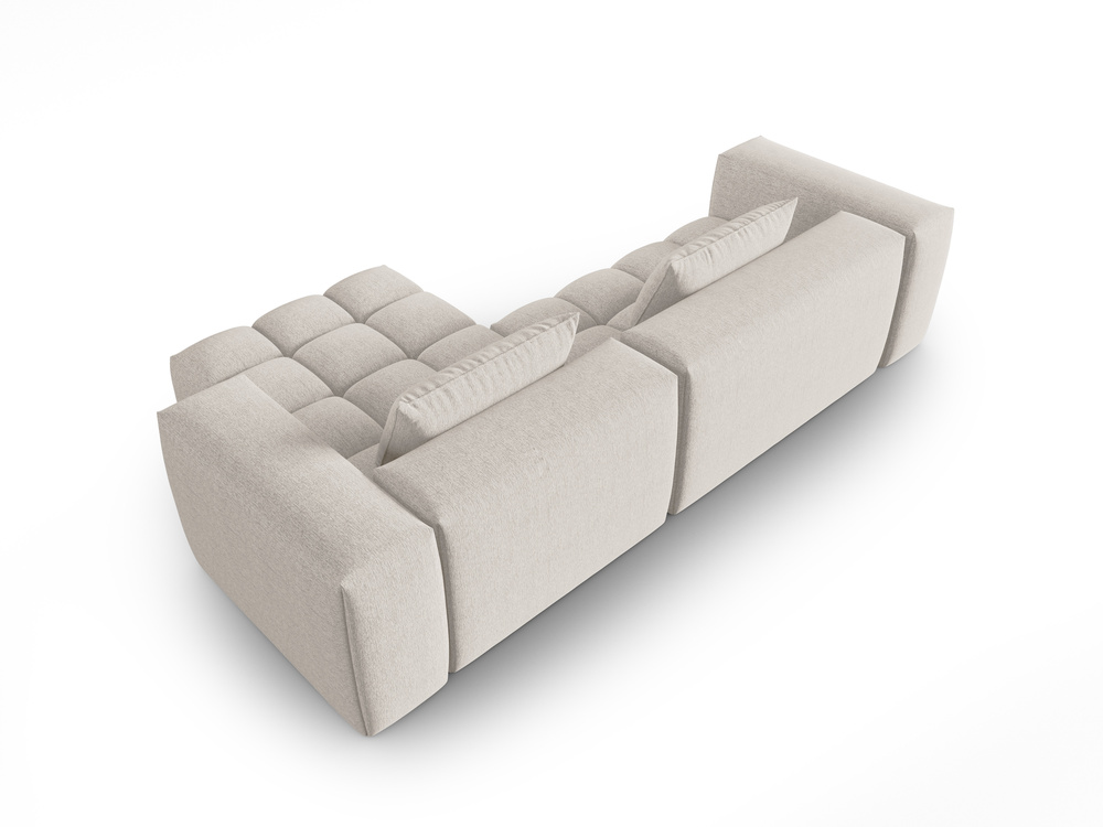 Cosmopolitan Design Ecksofa Verona 3-Sitzer Strukturierter Stoff Sorella Beige Rechts