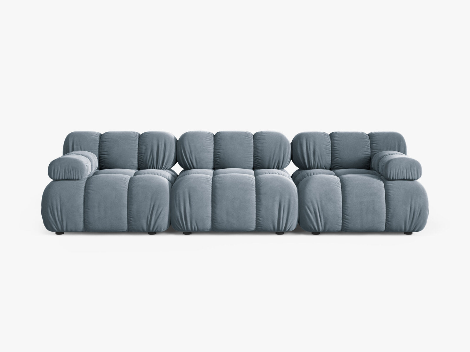 Micadoni Modulares Sofa Bellis 3-Sitzer Samt Bluvel Hellblau