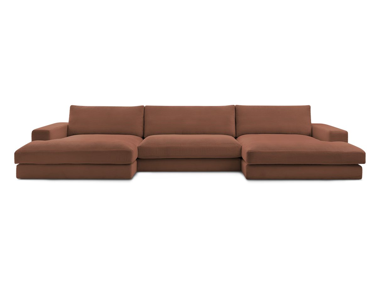 Bobochic Leonard Wohnlandschaft 349 × 159 cm Cordsamt Orange