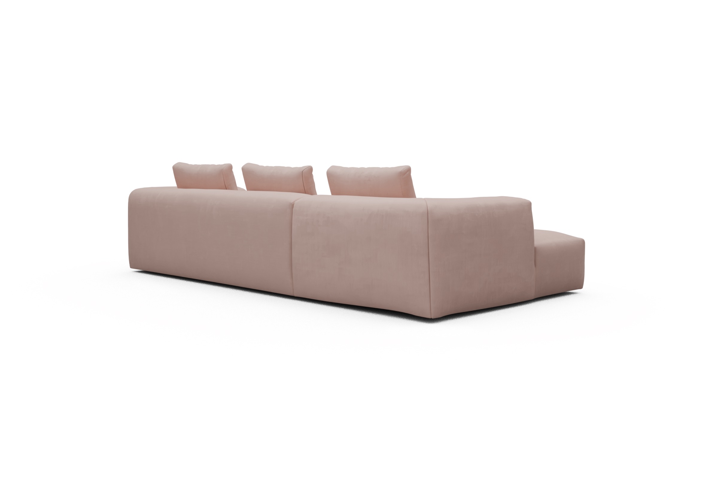 Ecksofa Fred Chaiselongue links mit 2,5-Sitzer Cordufine-Blush