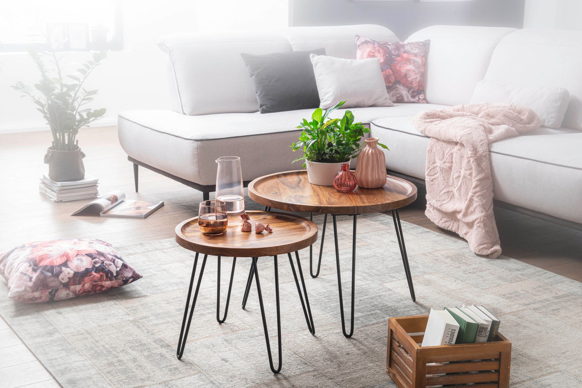 Couchtisch Skjervoy Sheesham Ø 60 × H 45 cm